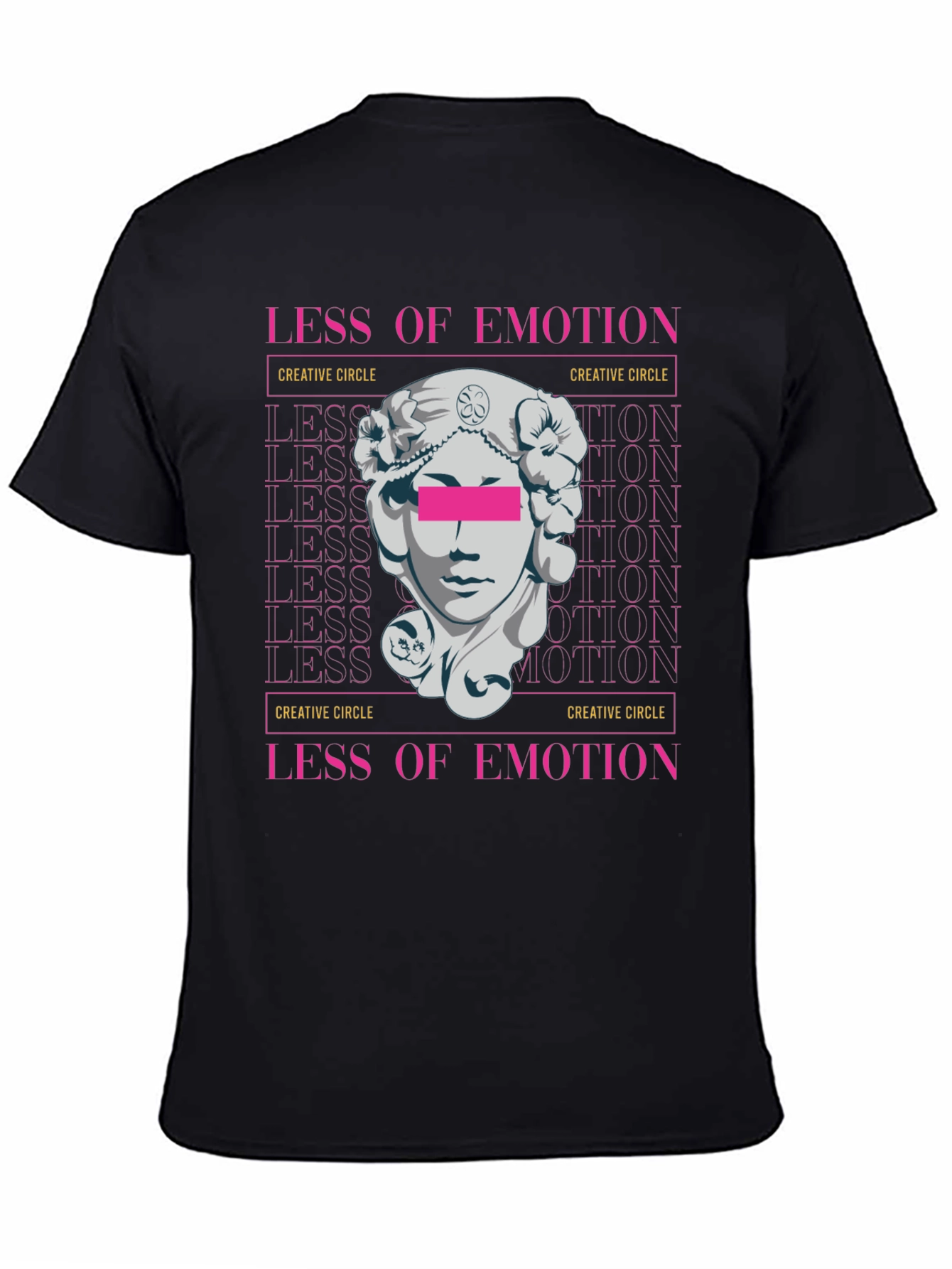 Less of Emotion Graphic Tee - Artistic Black T-Shirt