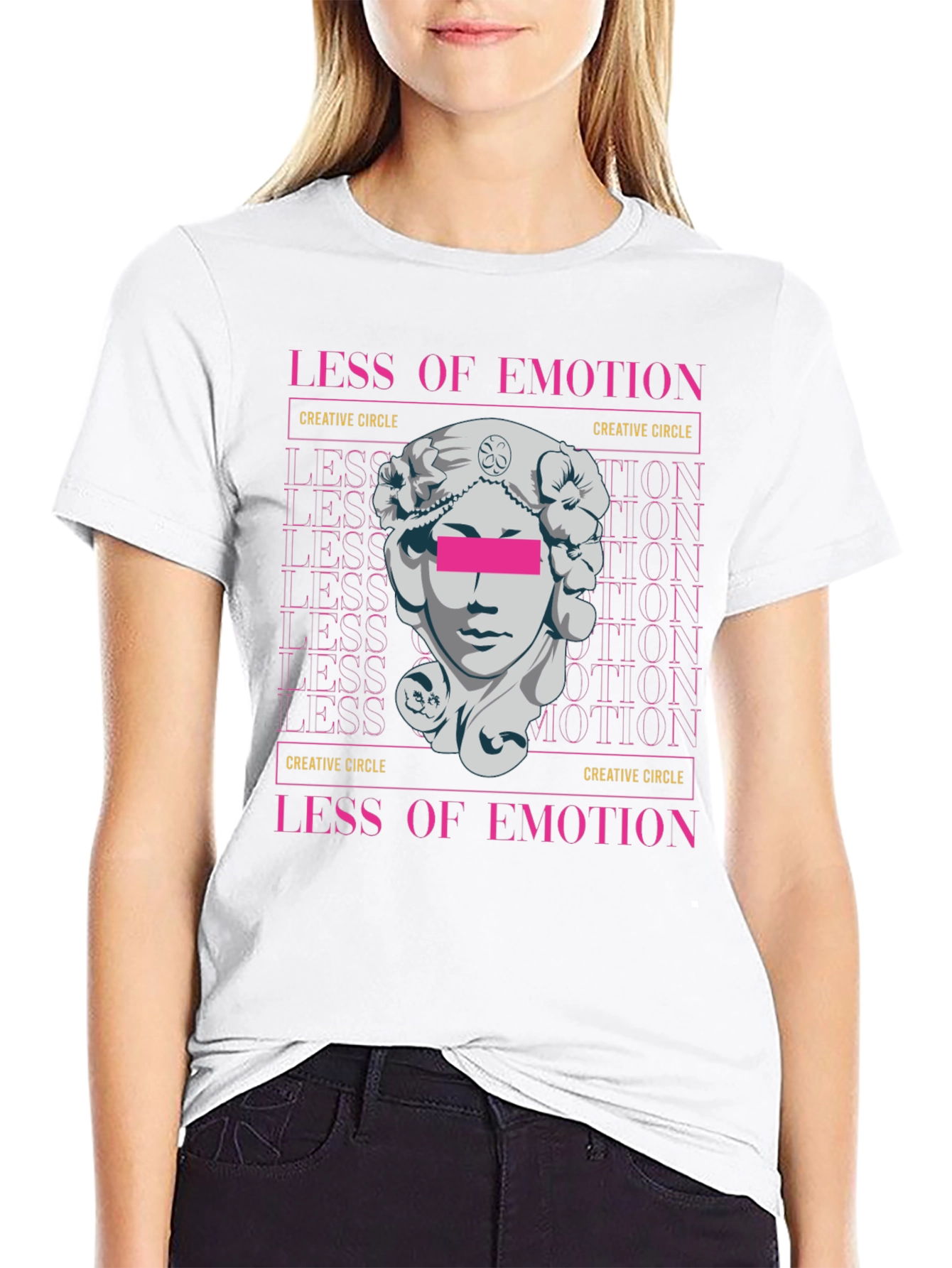Less of Emotion Graphic Tee - Artistic Black T-Shirt
