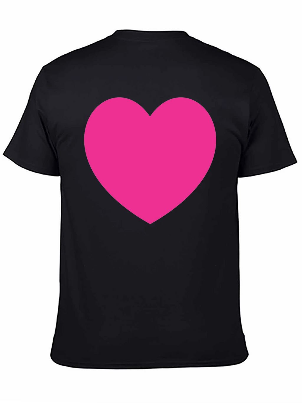 Bold Pink Heart Graphic Black T-Shirt