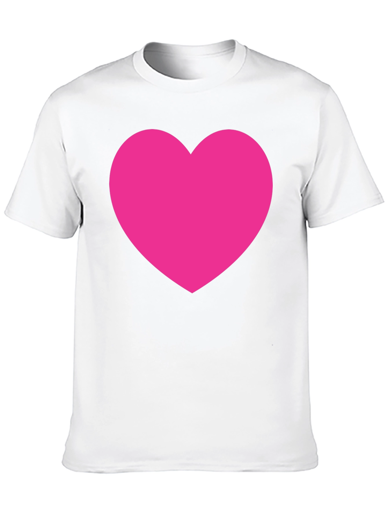 Bold Pink Heart Graphic Black T-Shirt