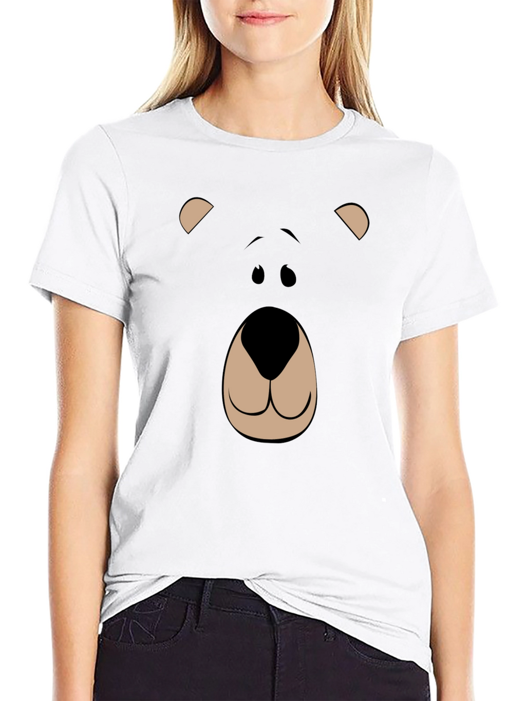 Bear Face Graphic Tee - Black