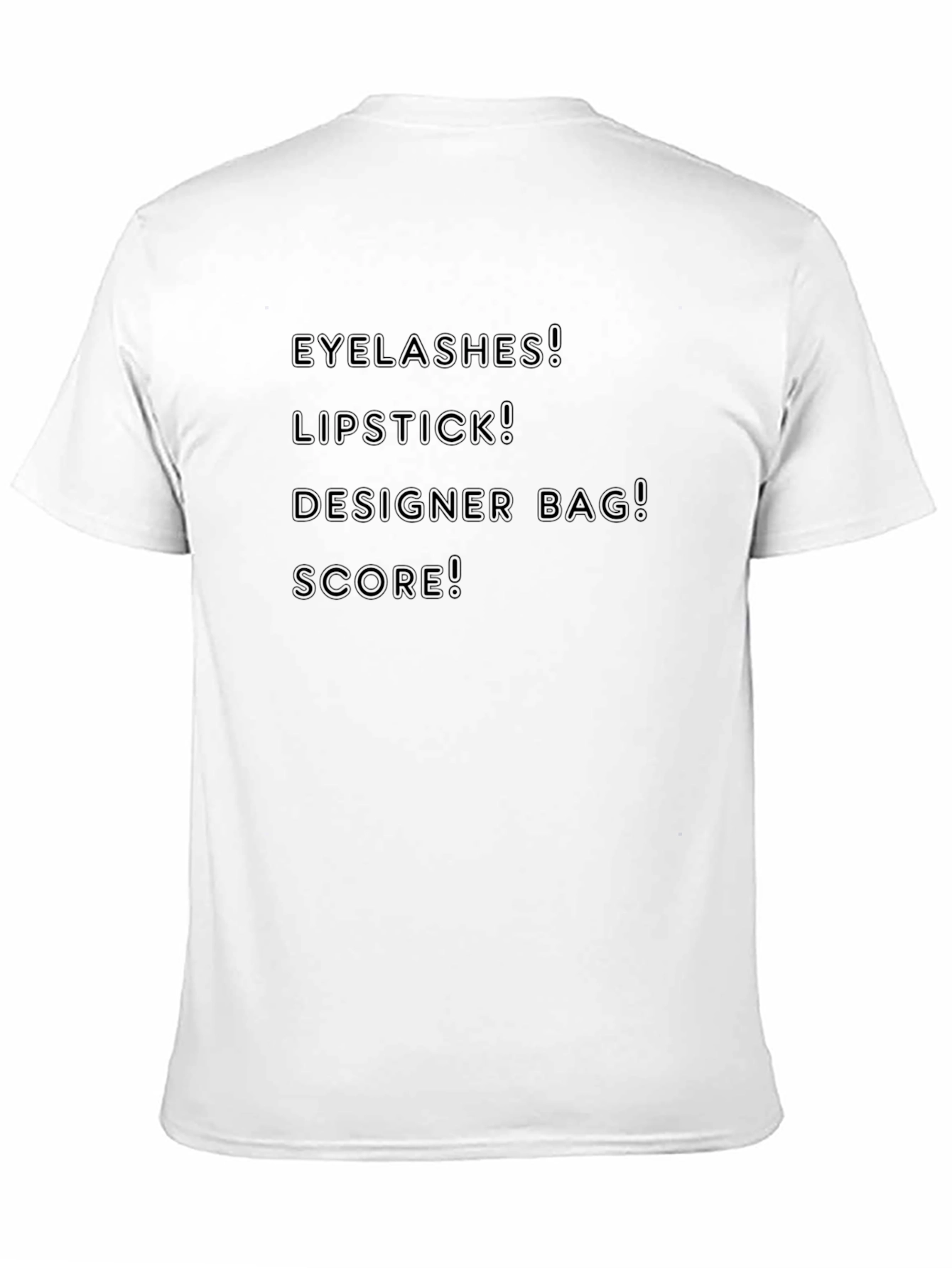 Eyelashes Lipstick Designer Bag Score Black T-Shirt