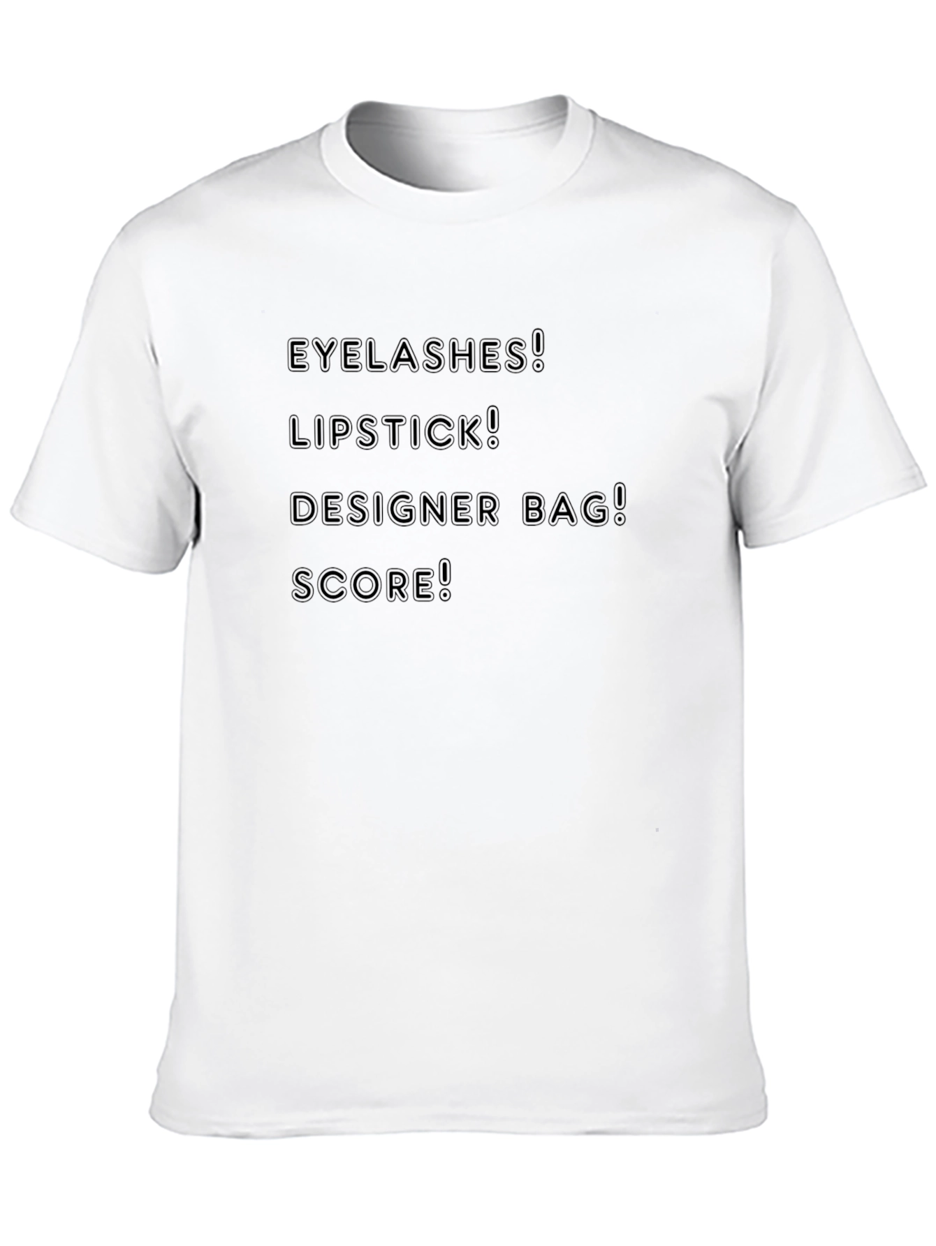 Eyelashes Lipstick Designer Bag Score Black T-Shirt