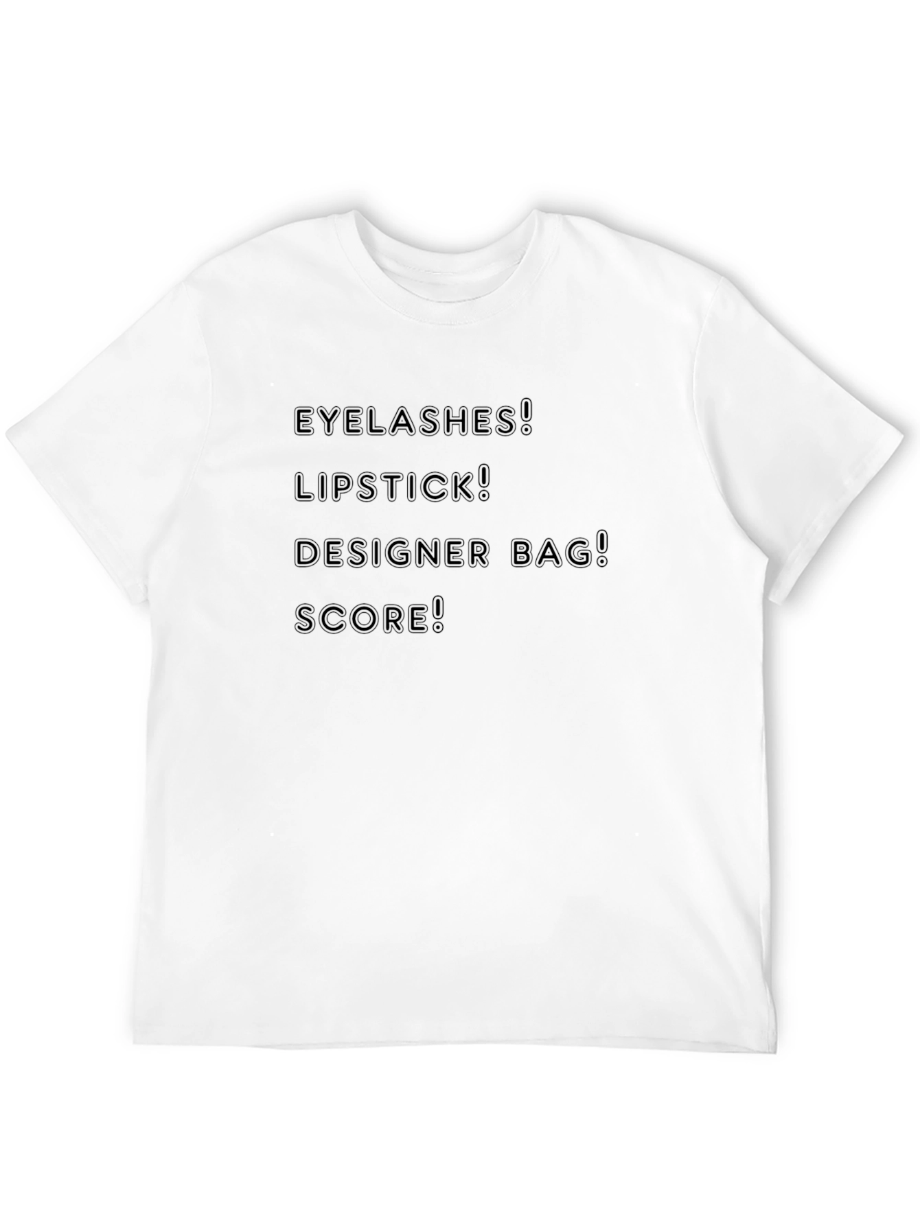 Eyelashes Lipstick Designer Bag Score Black T-Shirt