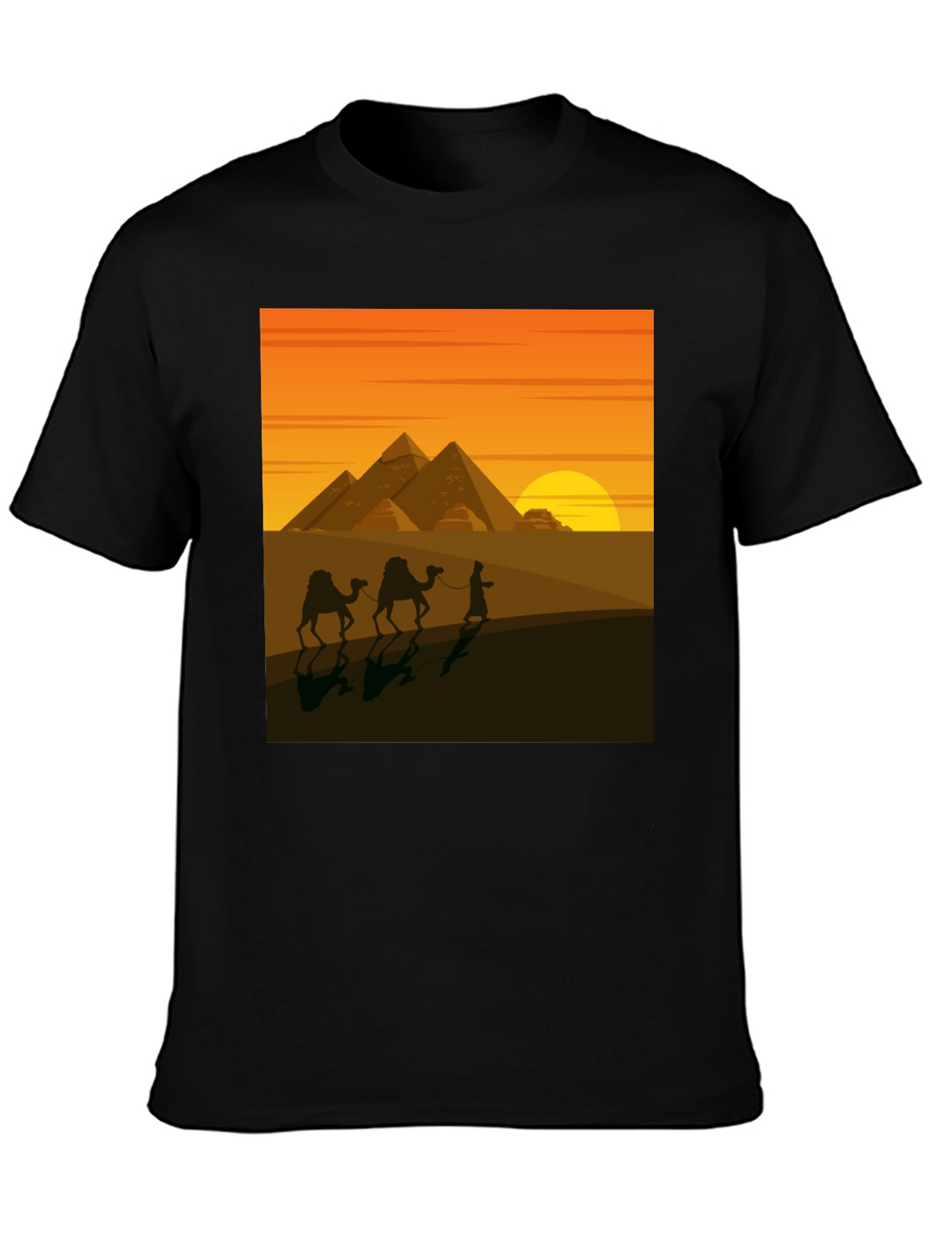 Egyptian Pyramid Desert Scene Graphic Tee