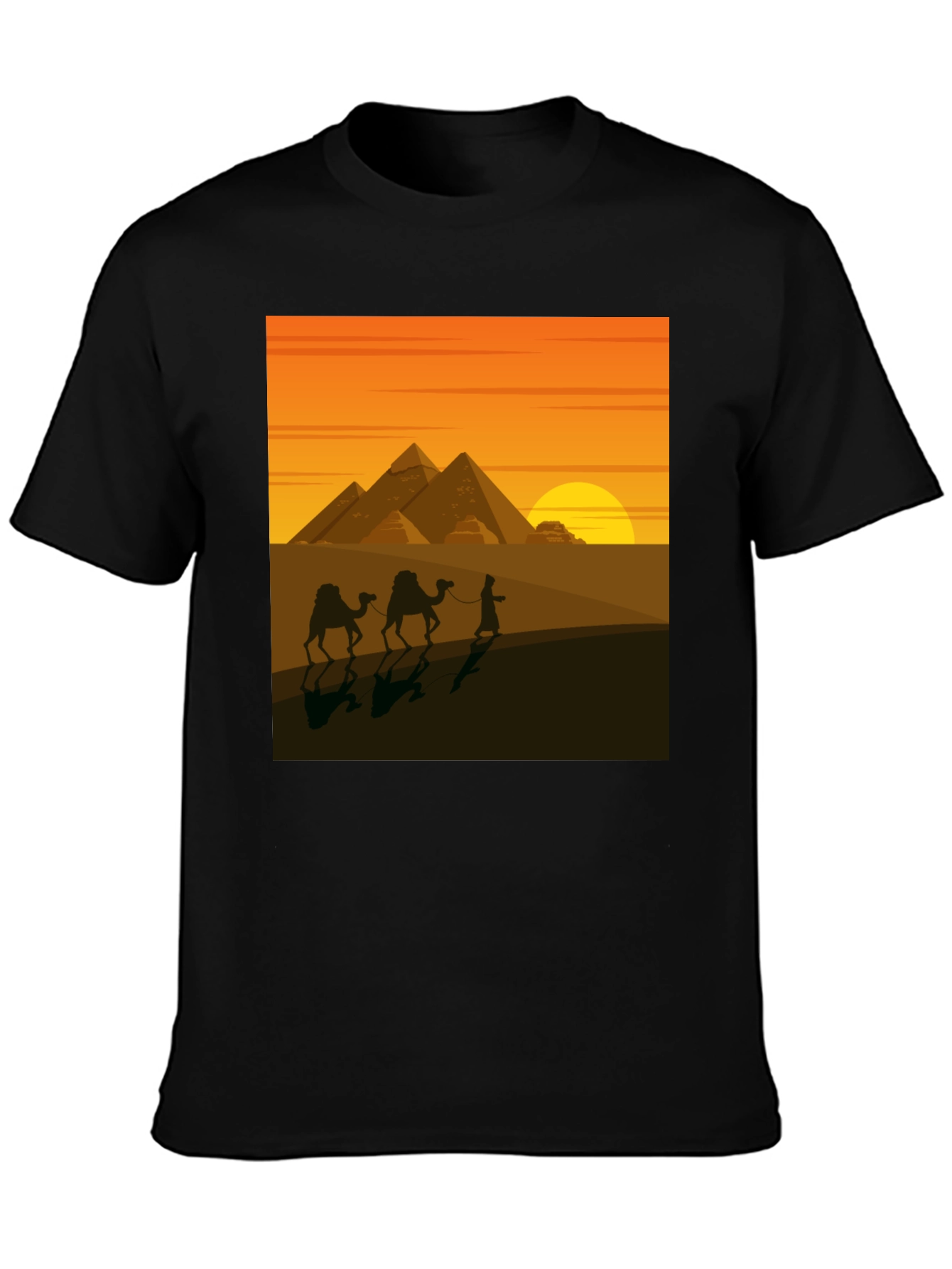 Egyptian Pyramid Desert Scene Graphic Tee