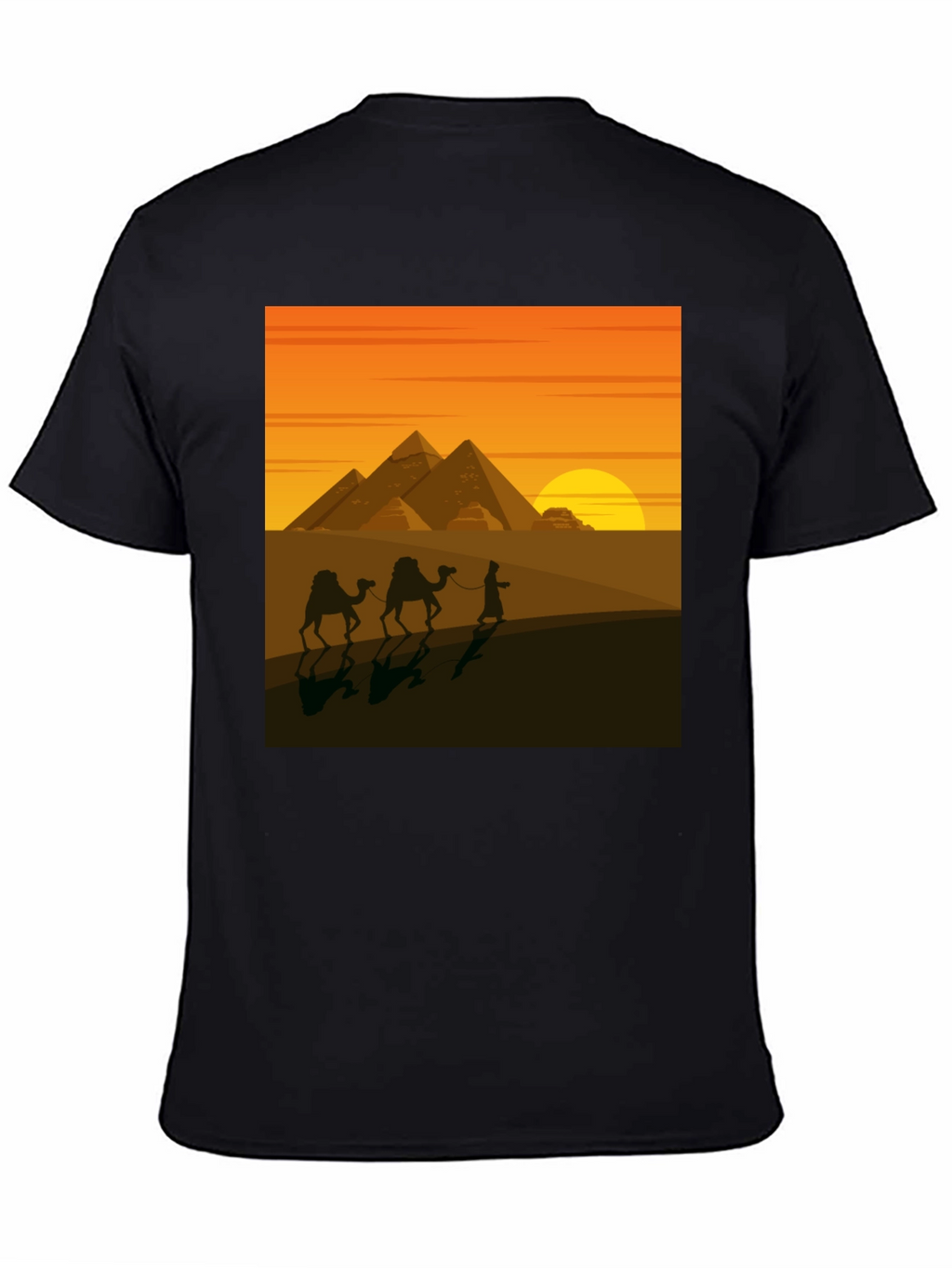 Egyptian Pyramid Desert Scene Graphic Tee
