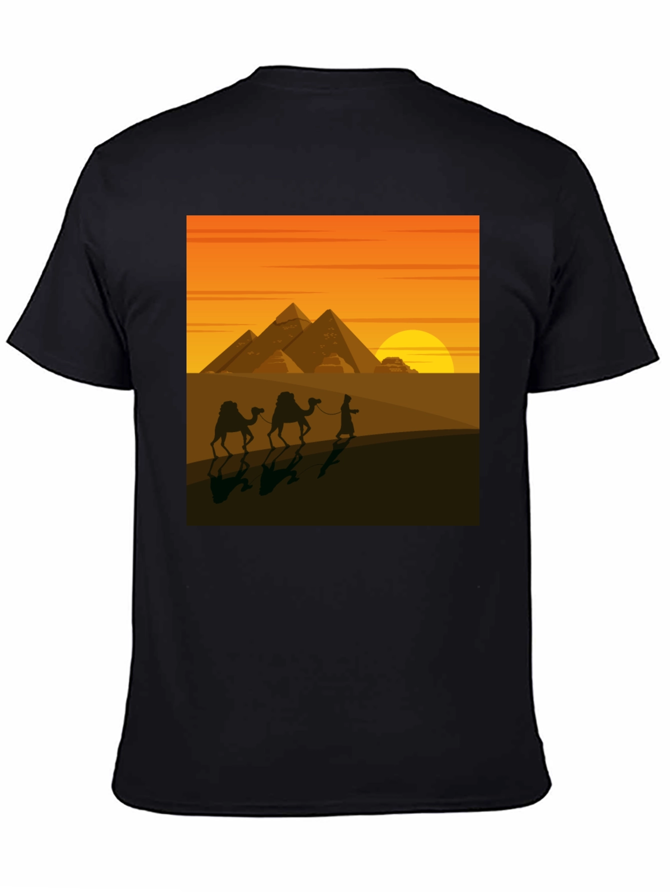 Egyptian Pyramid Desert Scene Graphic Tee