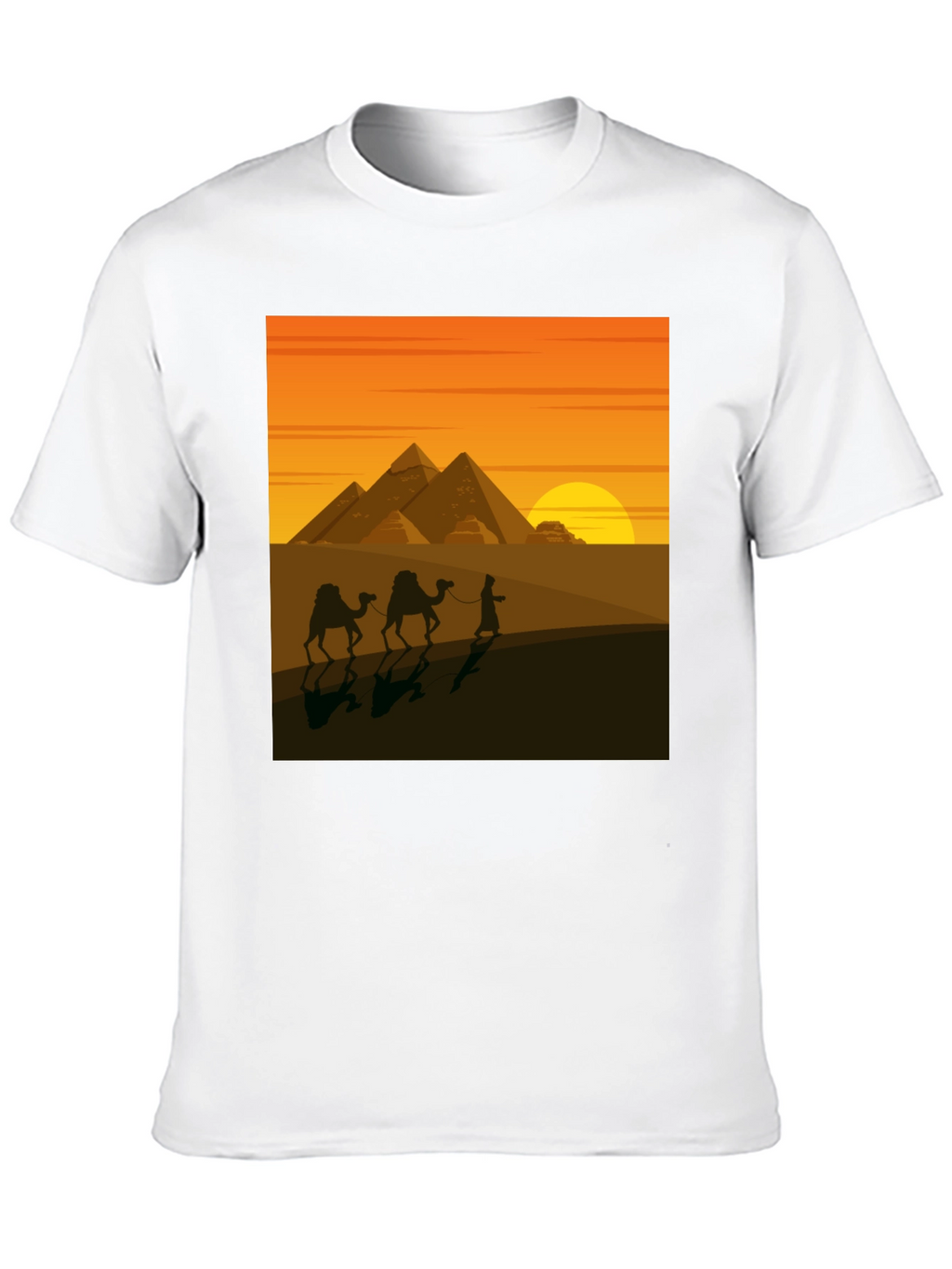 Egyptian Pyramid Desert Scene Graphic Tee