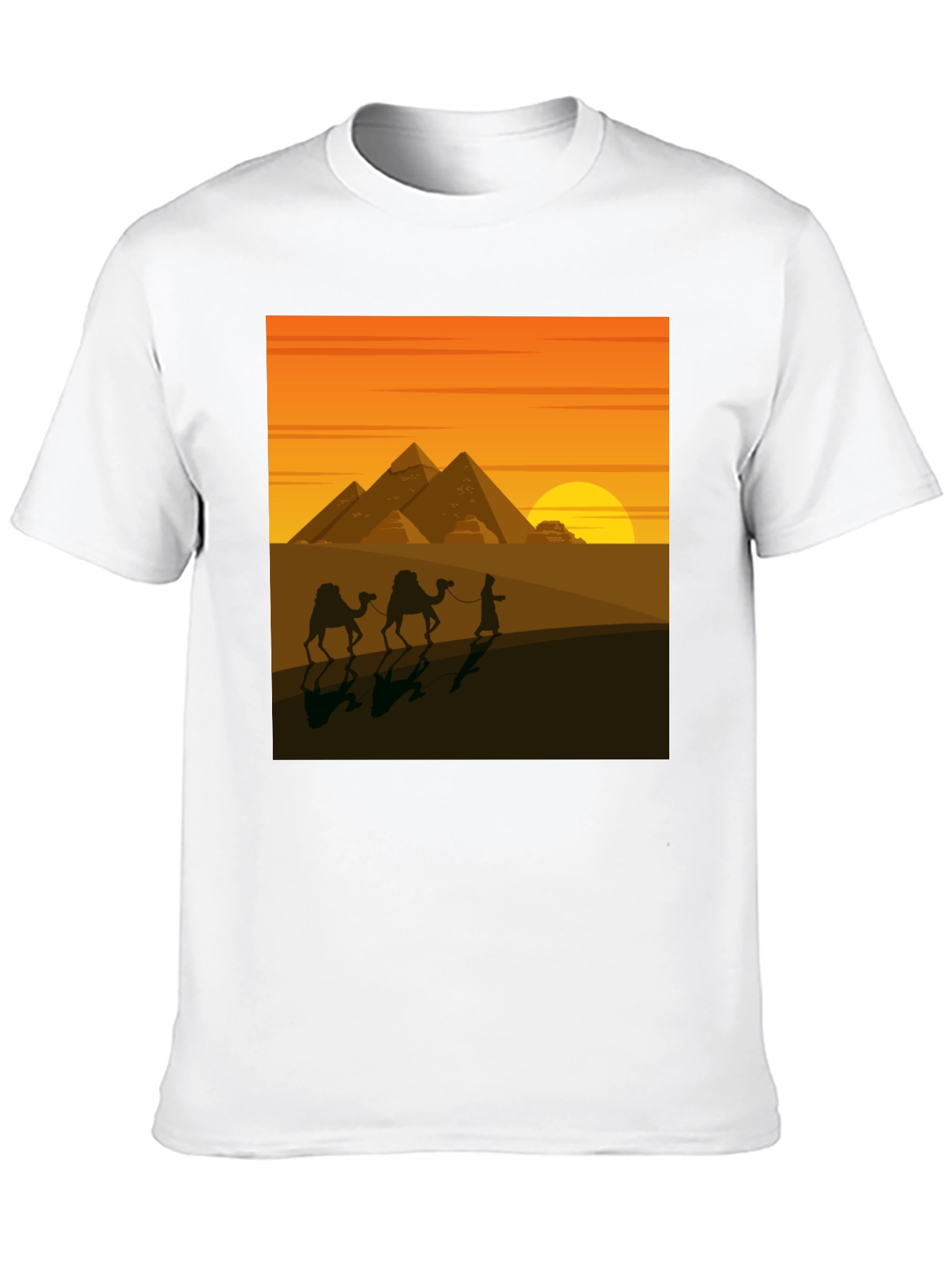 Egyptian Pyramid Desert Scene Graphic Tee