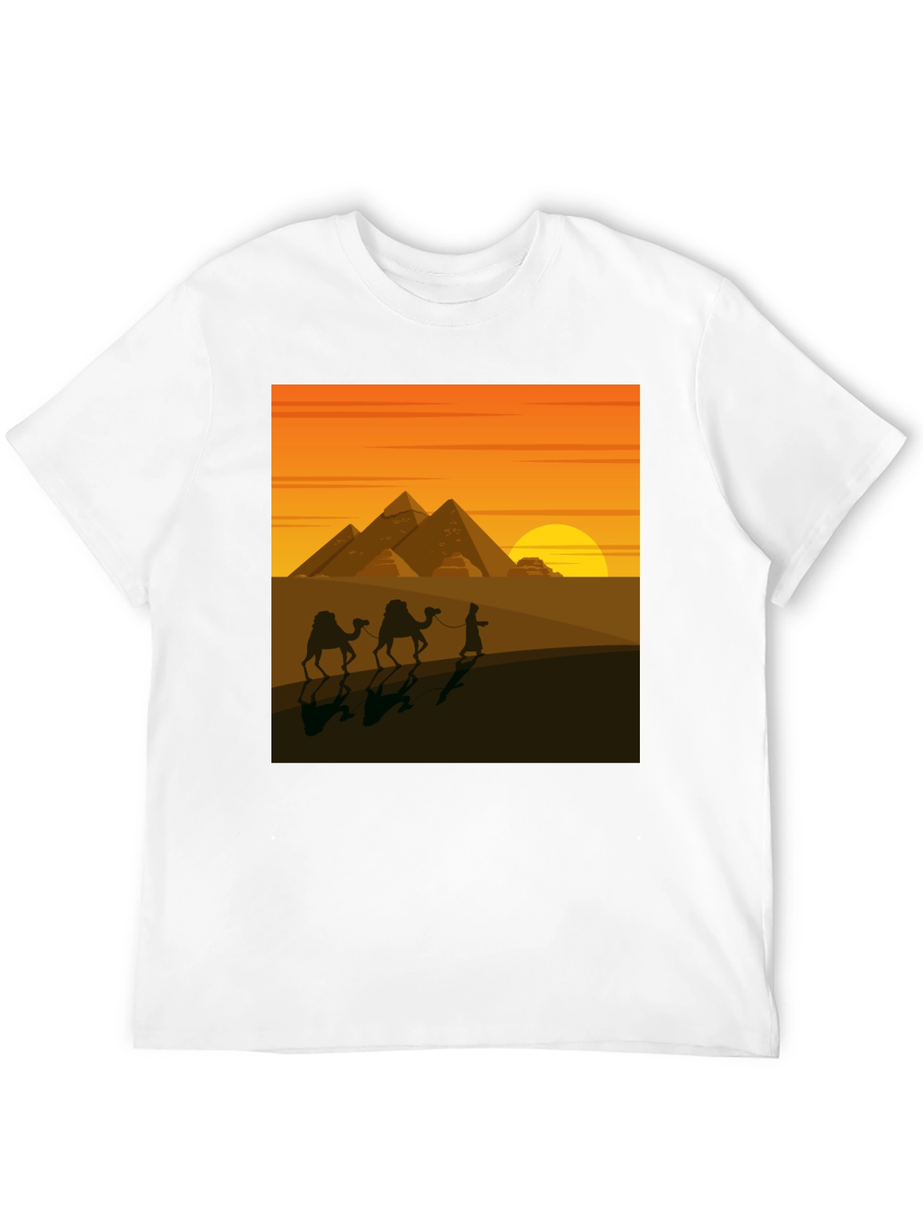 Egyptian Pyramid Desert Scene Graphic Tee