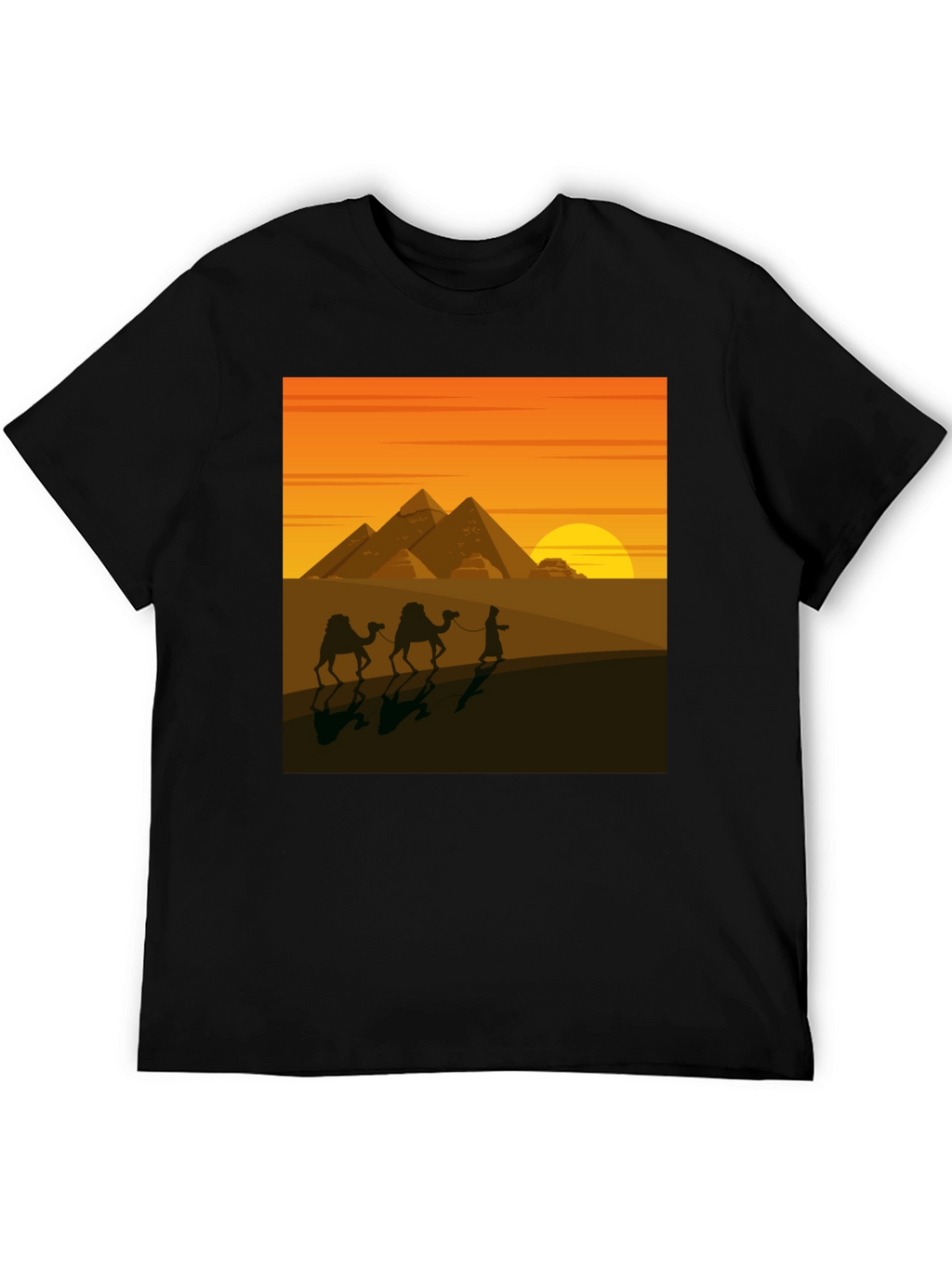 Egyptian Pyramid Desert Scene Graphic Tee