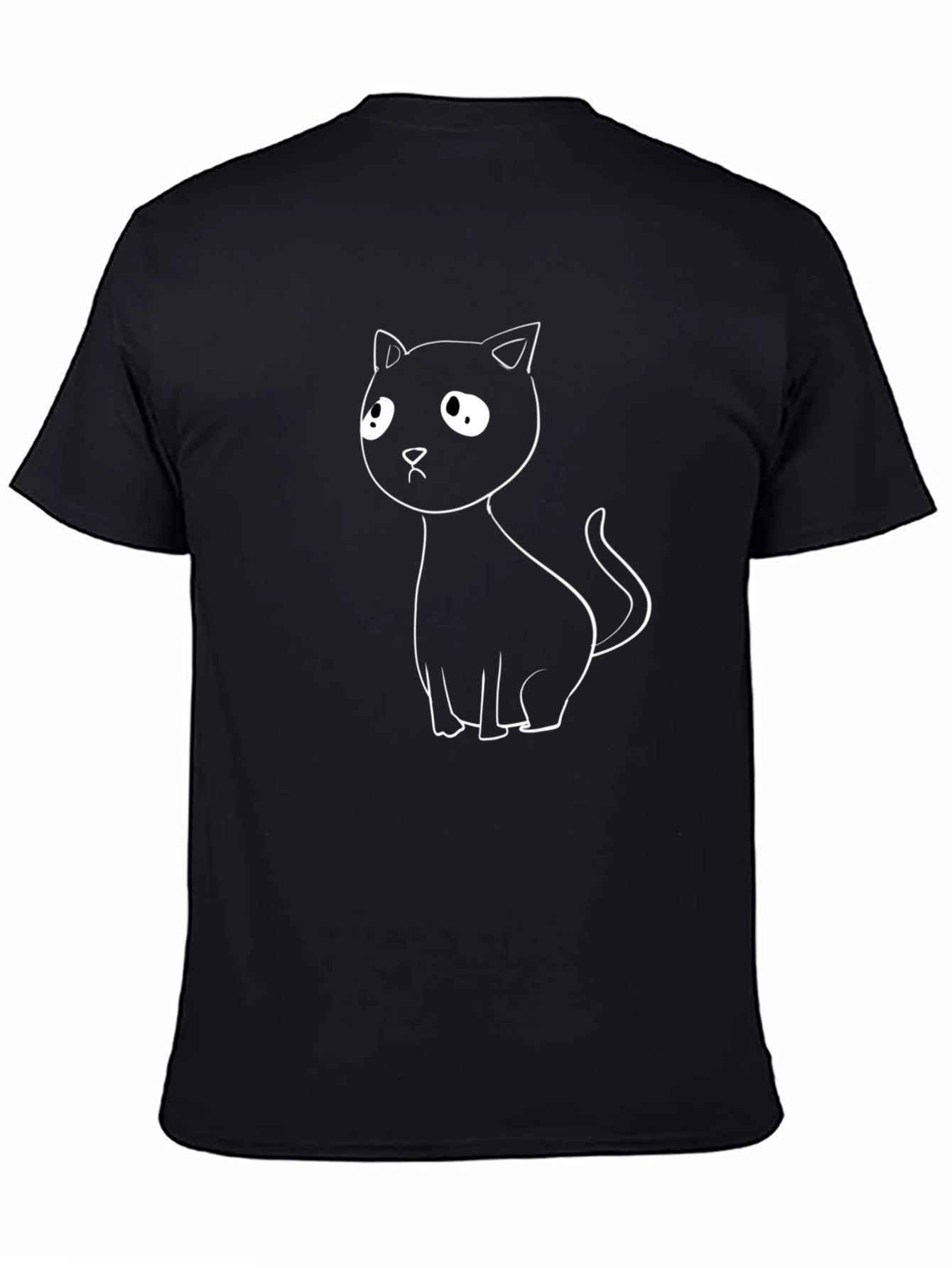Cute Cat Graphic T-Shirt - Black Cotton Tee