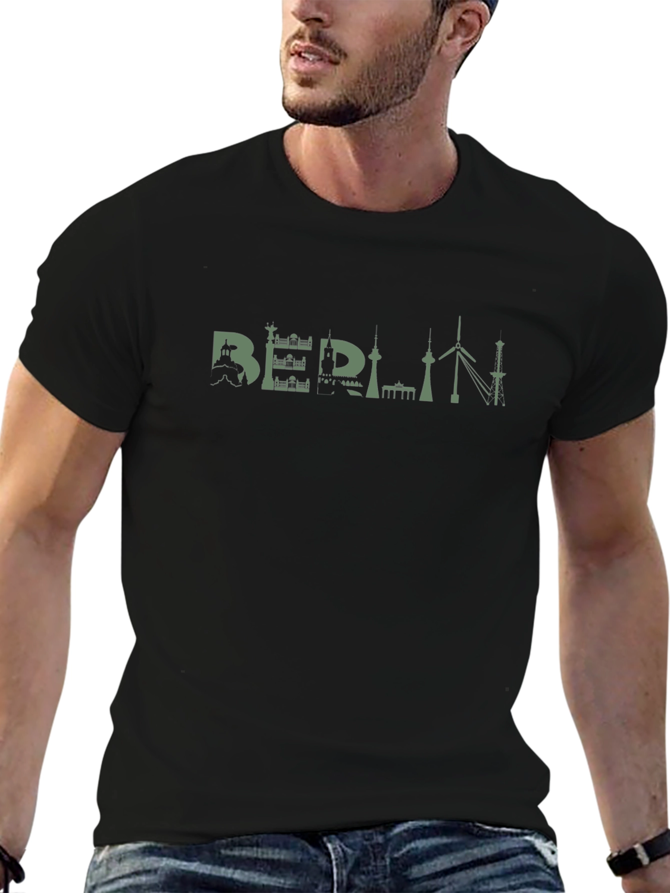 Berlin Skyline Black Graphic Tee - City Silhouette T-Shirt