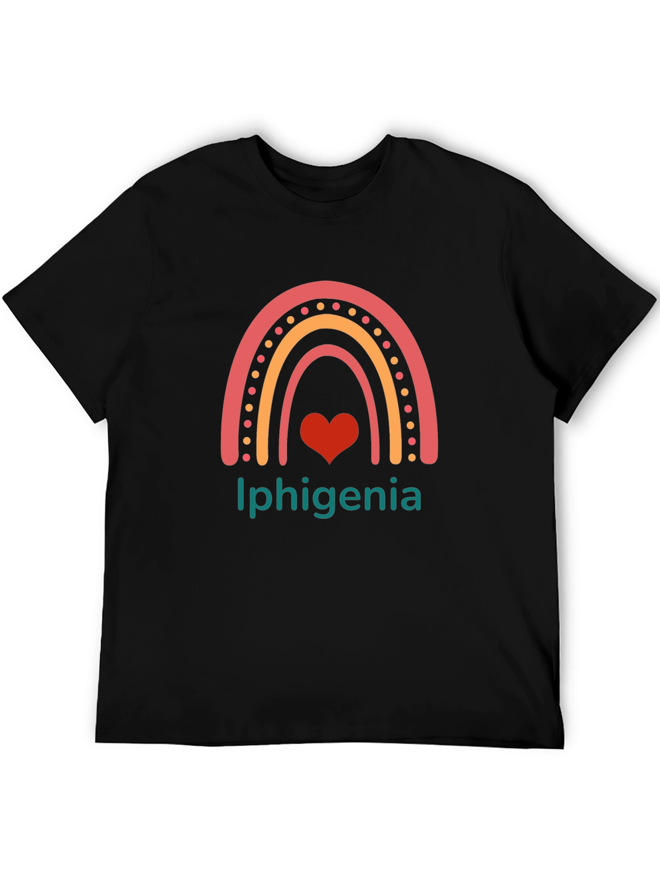 Iphigenia Rainbow Heart Graphic Tee - Black