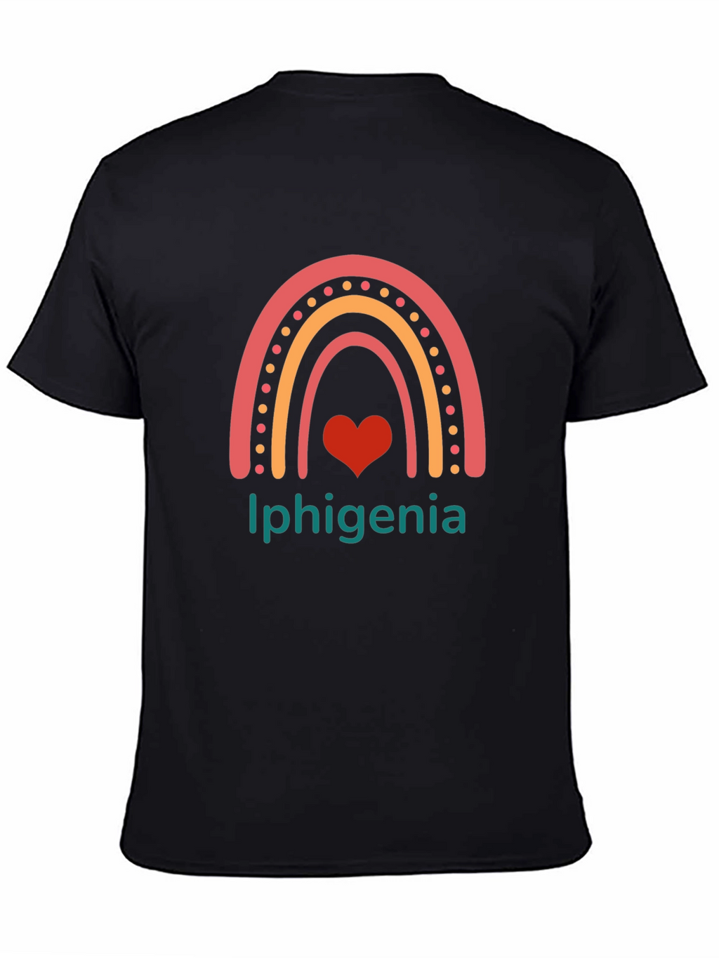 Iphigenia Rainbow Heart Graphic Tee - Black