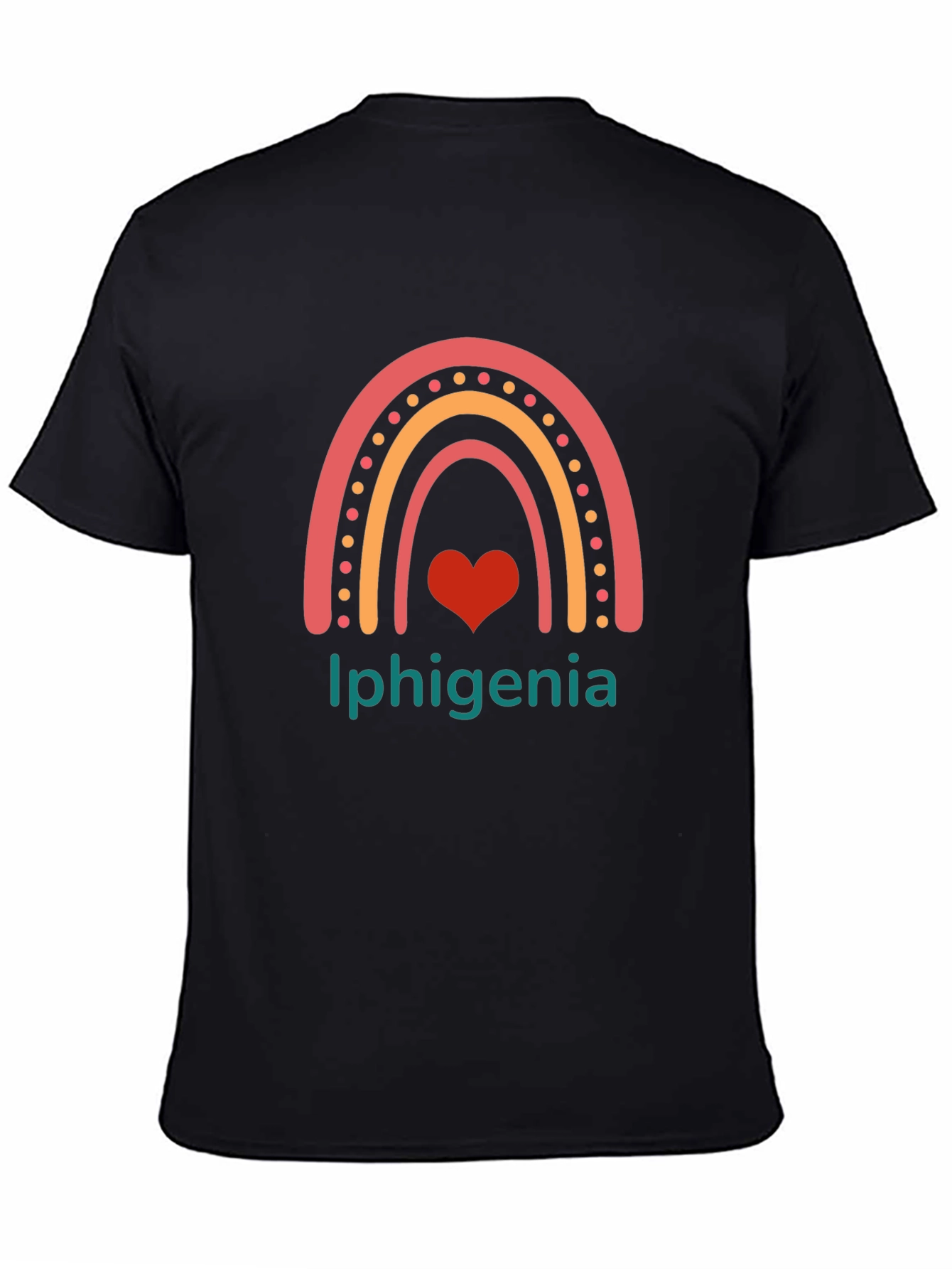 Iphigenia Rainbow Heart Graphic Tee - Black