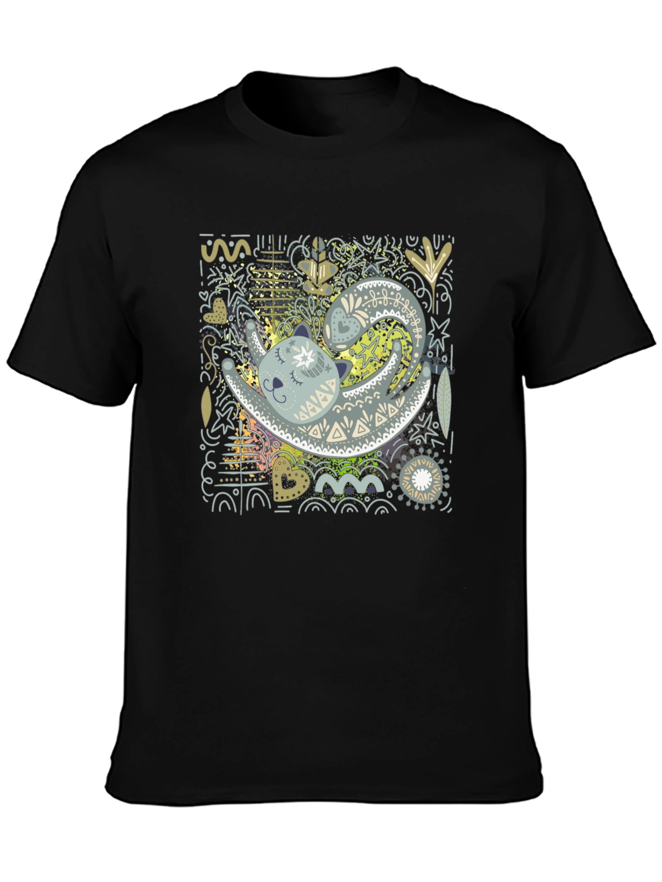 Cat Art Graphic Tee - Unique Design T-Shirt