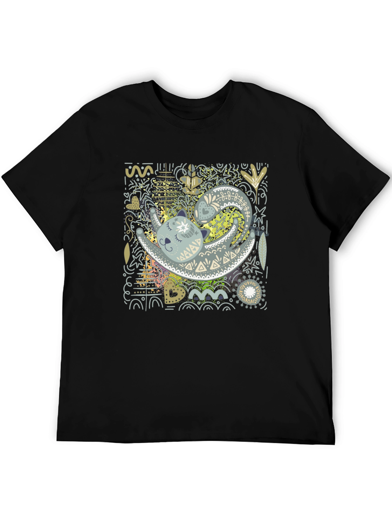 Cat Art Graphic Tee - Unique Design T-Shirt