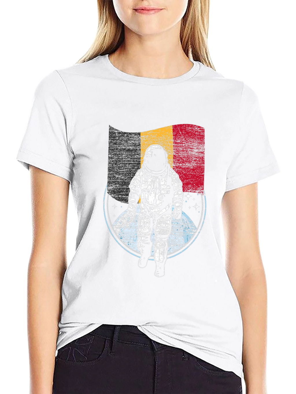 Belgian Astronaut Flag Graphic T-Shirt