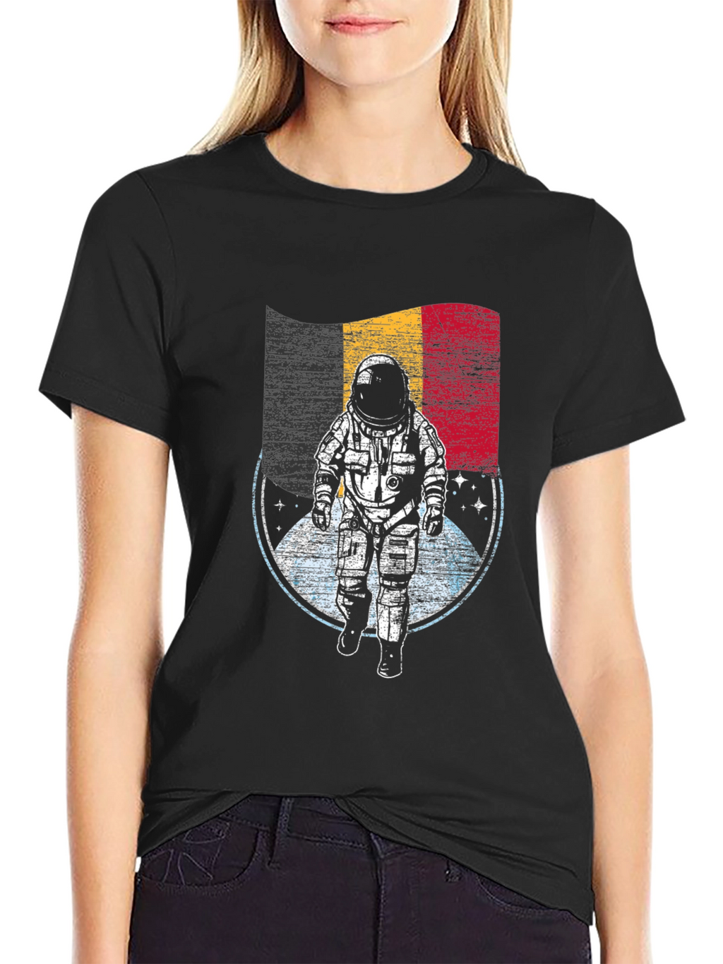 Belgian Astronaut Flag Graphic T-Shirt