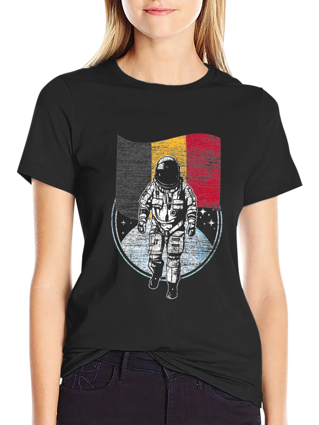 Belgian Astronaut Flag Graphic T-Shirt