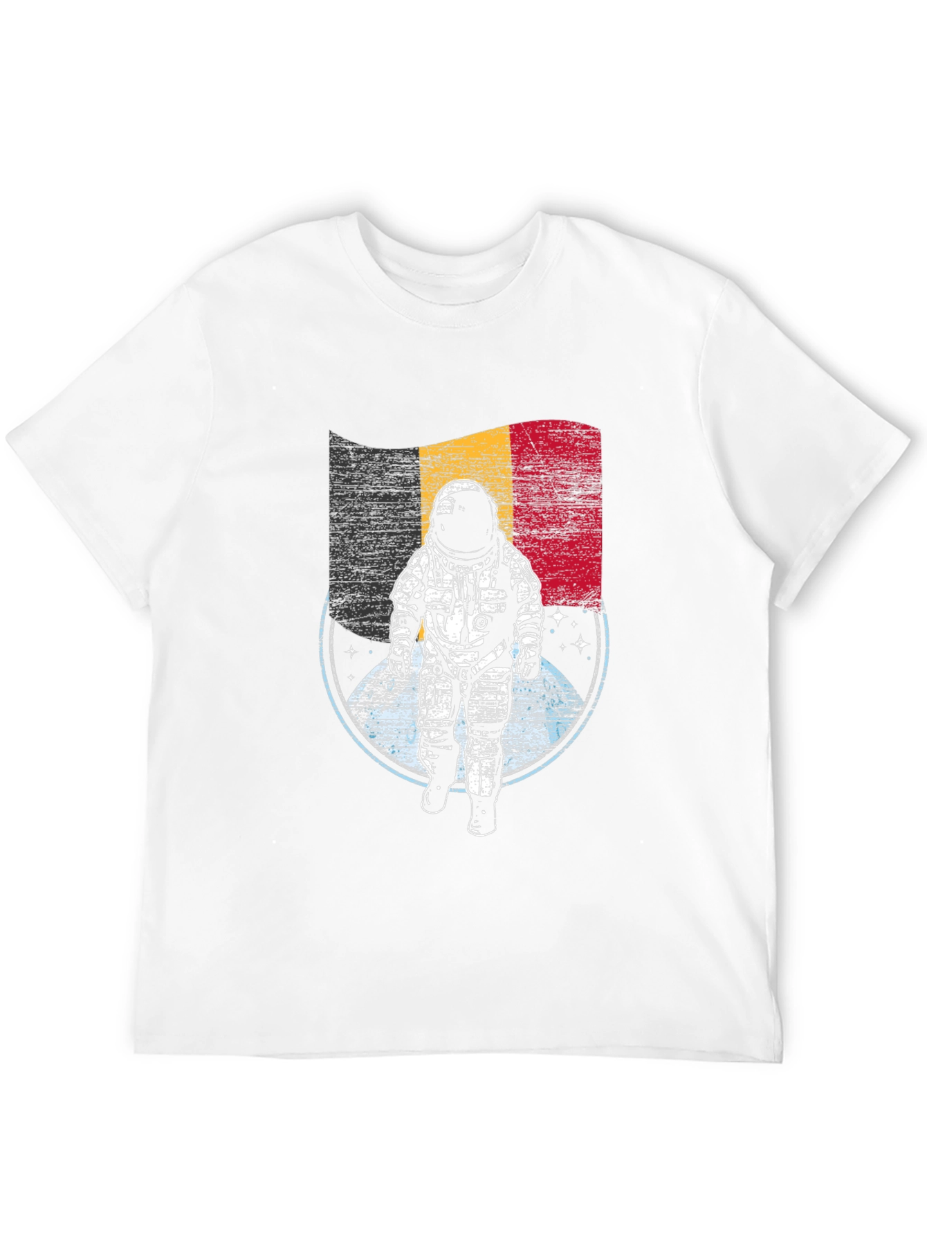 Belgian Astronaut Flag Graphic T-Shirt