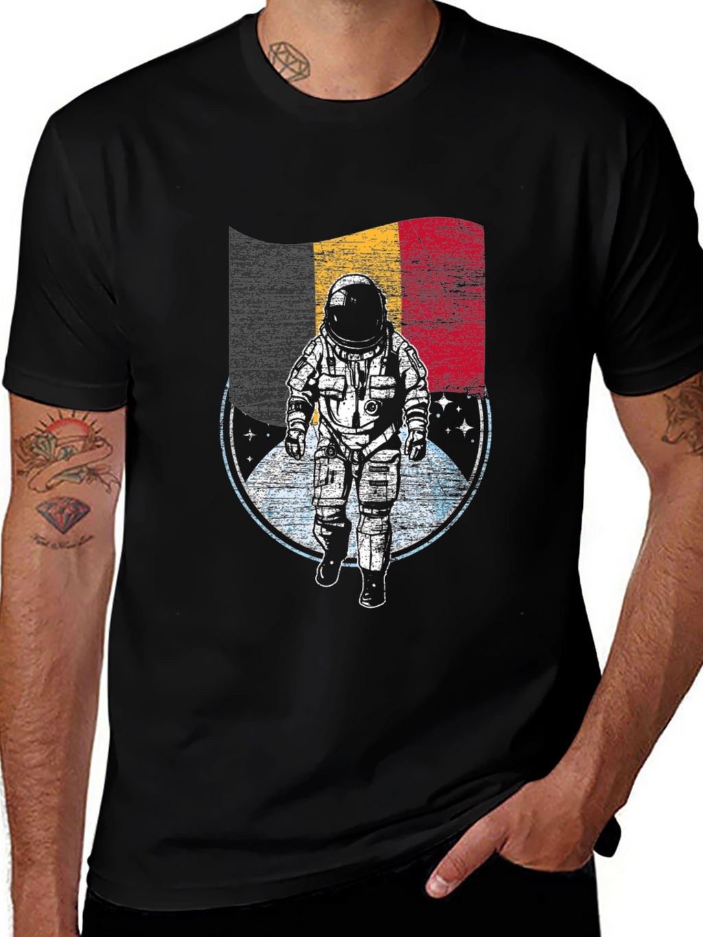 Belgian Astronaut Flag Graphic T-Shirt