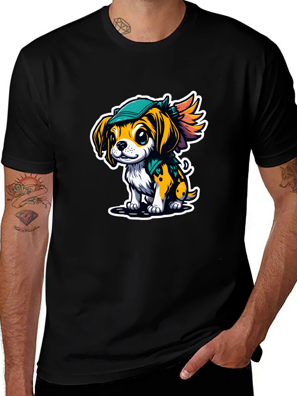 Cartoon Puppy Graphic Tee