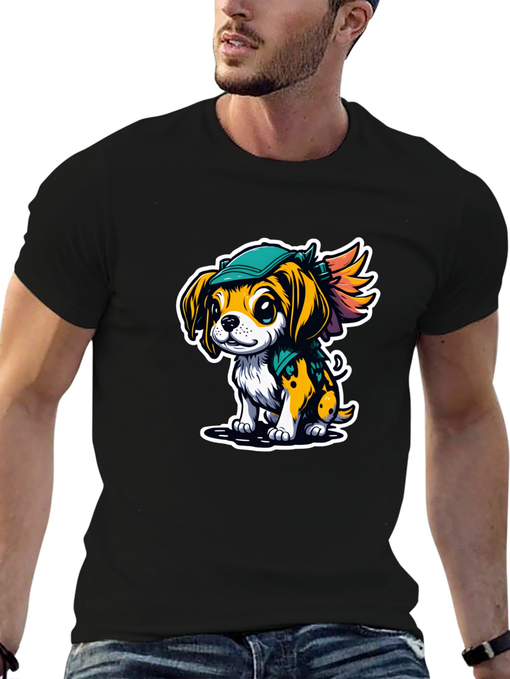 Cartoon Puppy Graphic Tee