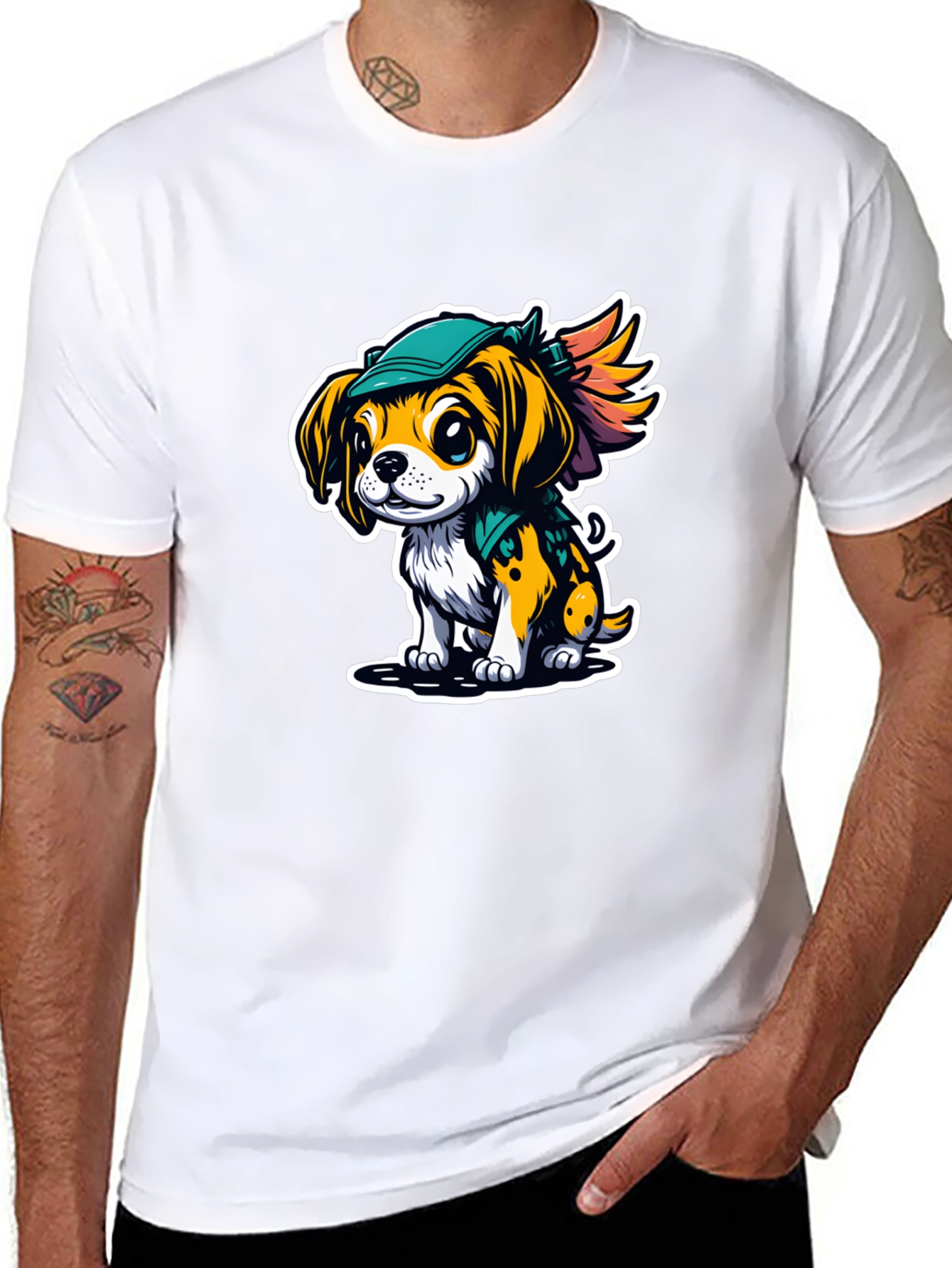 Cartoon Puppy Graphic Tee