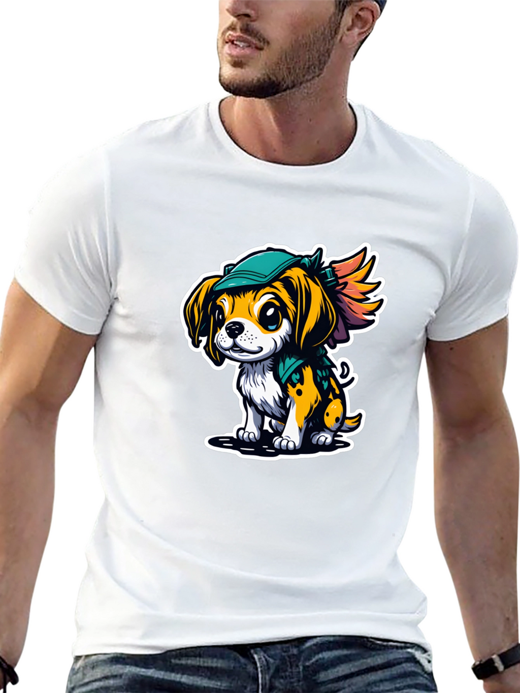 Cartoon Puppy Graphic Tee
