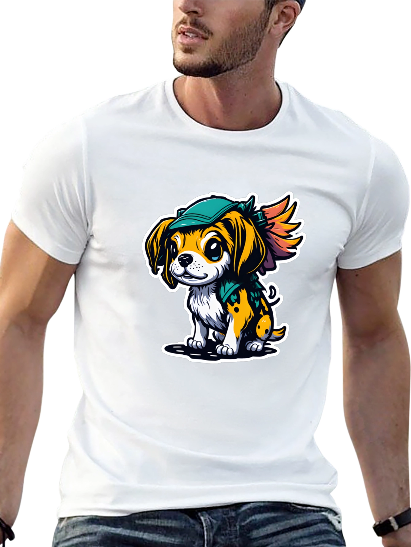 Cartoon Puppy Graphic Tee