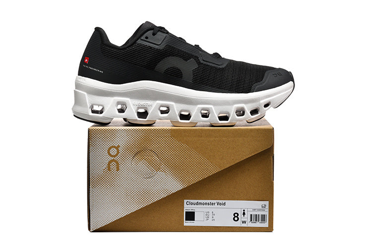 On Run Cloudmonster Void Calle Al Aire Libre Zapatos Black and white
