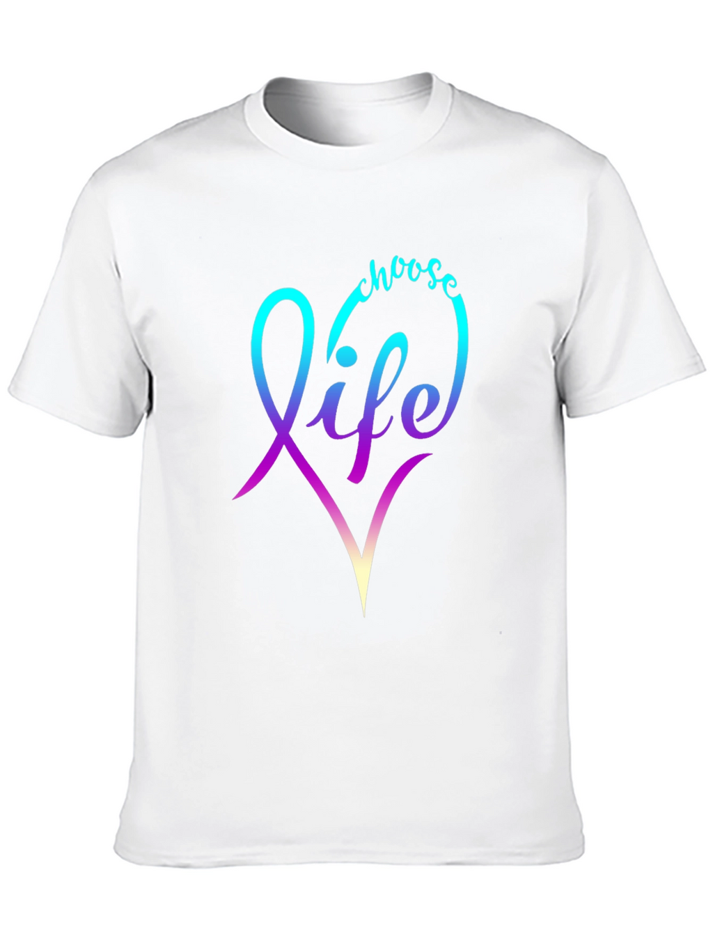 Choose Life T-Shirt - Gradient Heart Design