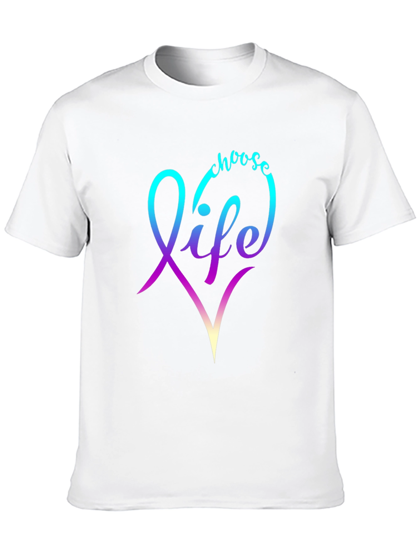 Choose Life T-Shirt - Gradient Heart Design