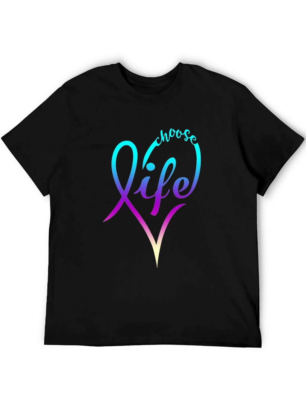 Choose Life T-Shirt - Gradient Heart Design
