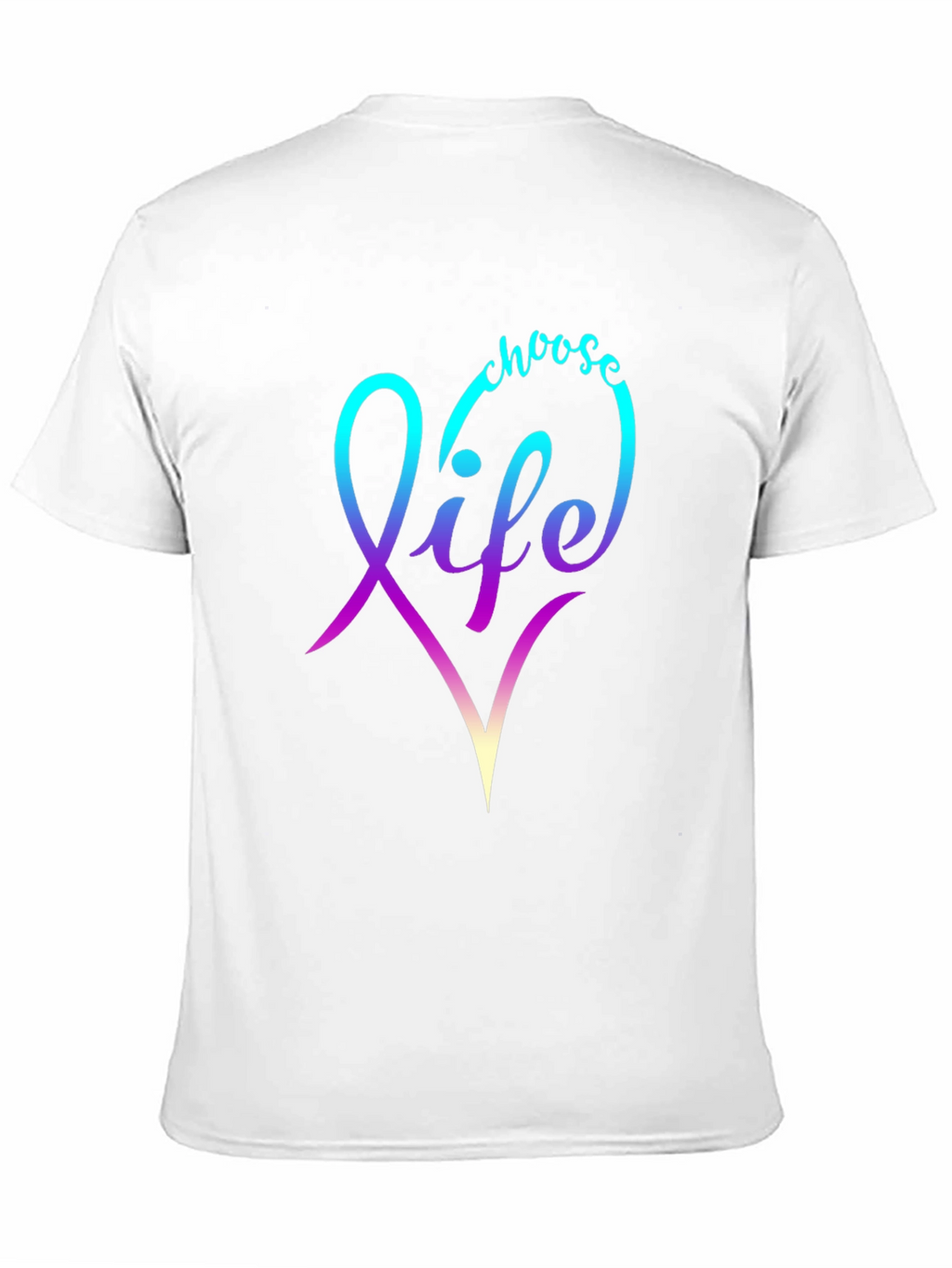 Choose Life T-Shirt - Gradient Heart Design