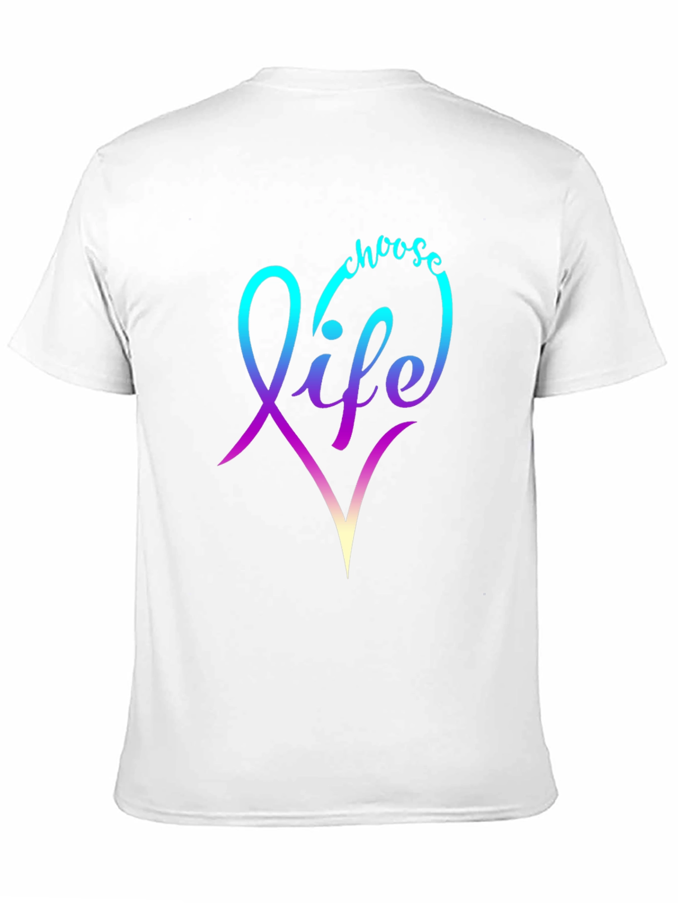 Choose Life T-Shirt - Gradient Heart Design