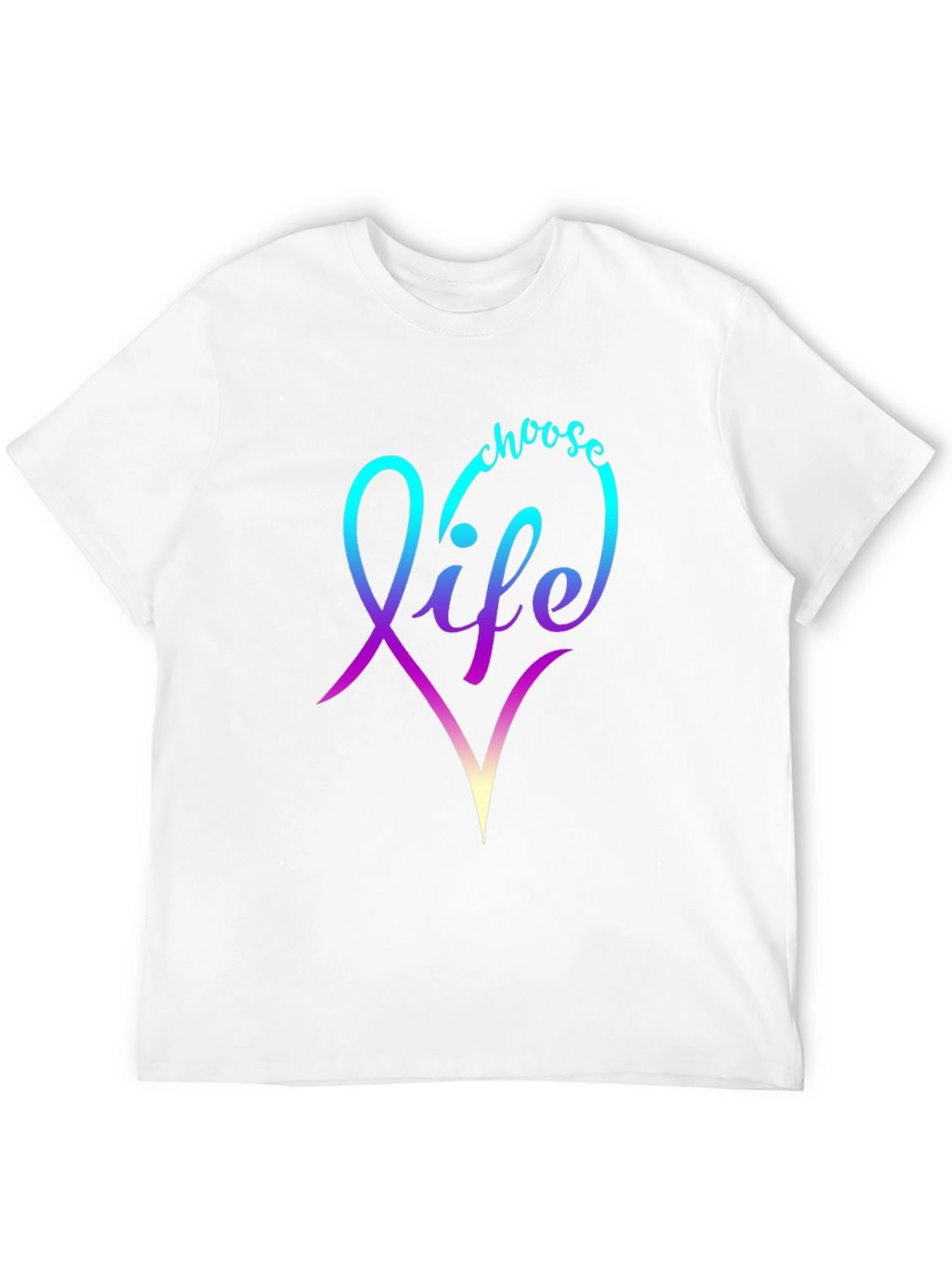Choose Life T-Shirt - Gradient Heart Design