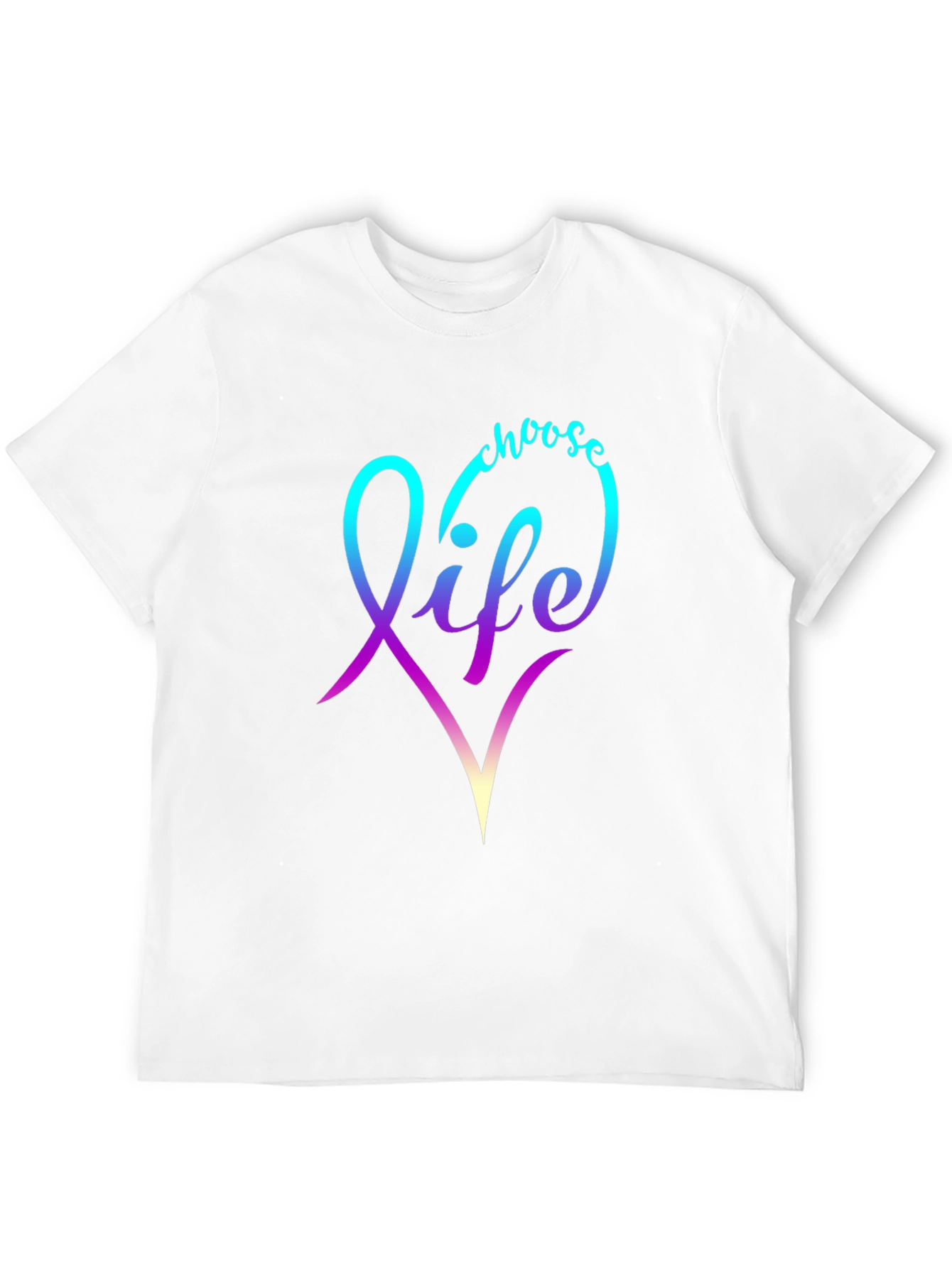 Choose Life T-Shirt - Gradient Heart Design