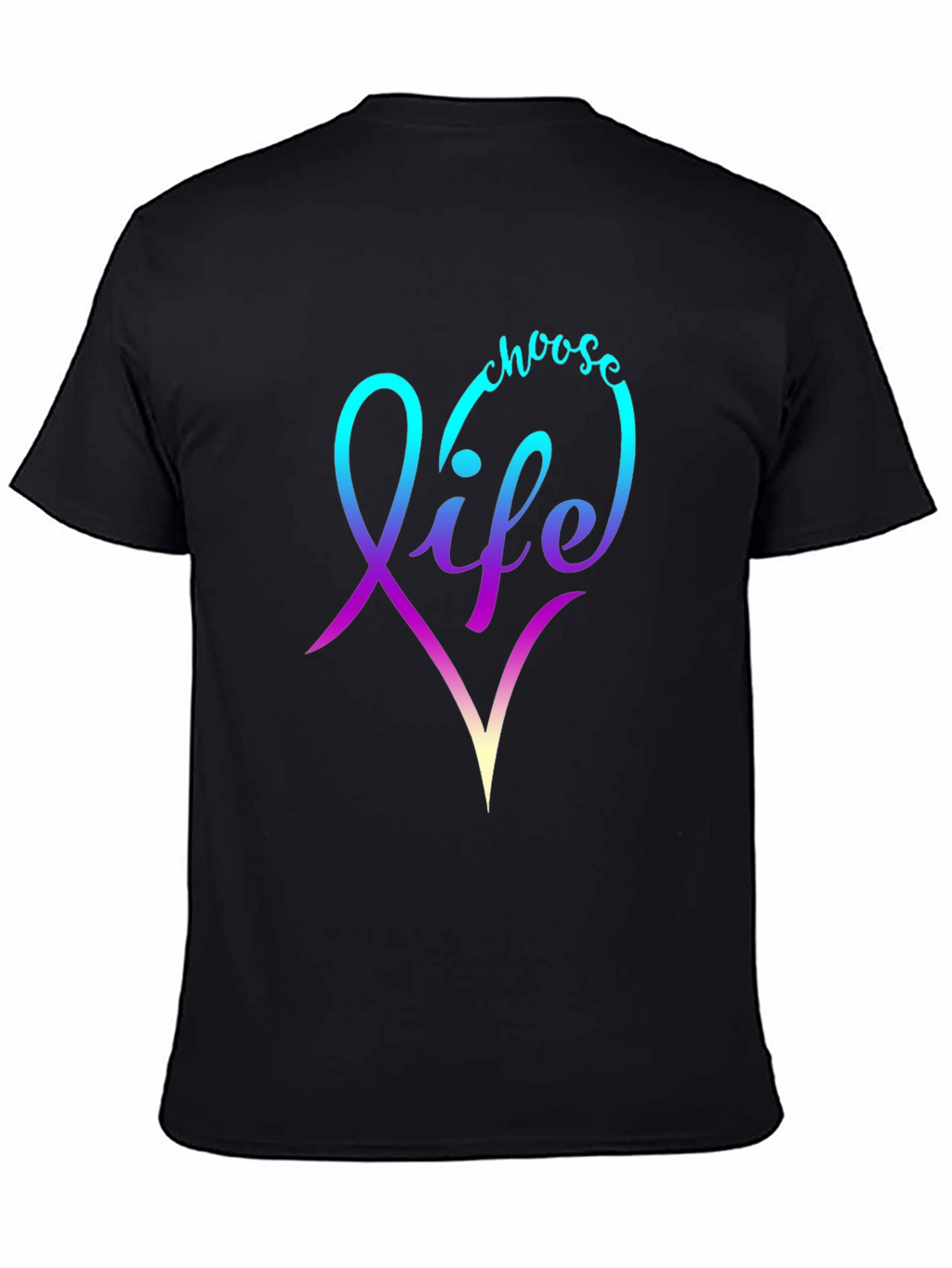 Choose Life T-Shirt - Gradient Heart Design