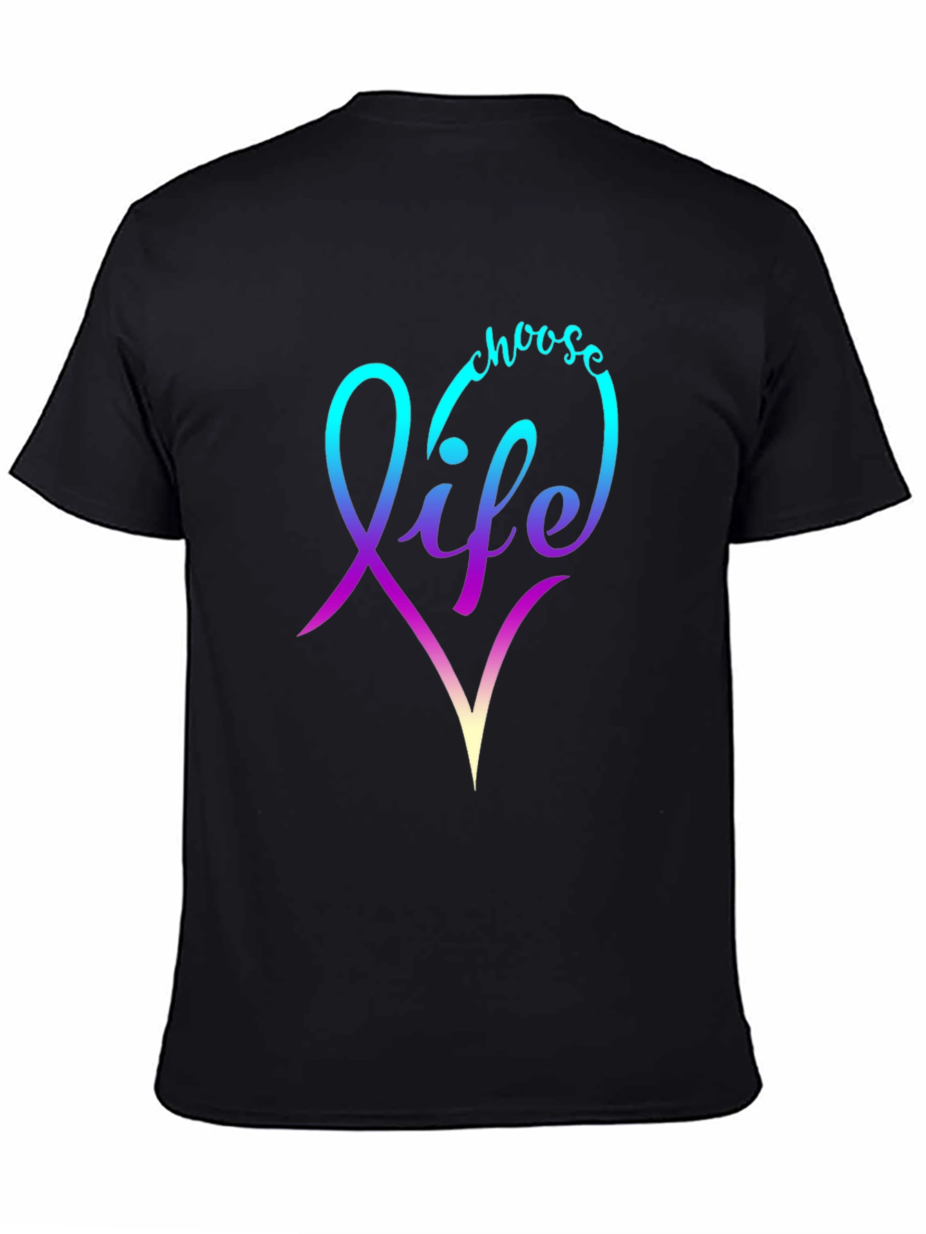 Choose Life T-Shirt - Gradient Heart Design