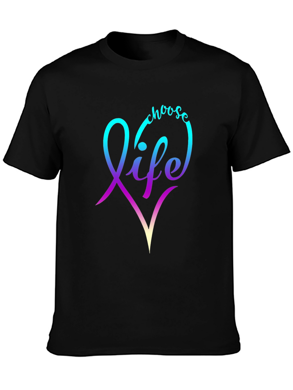 Choose Life T-Shirt - Gradient Heart Design