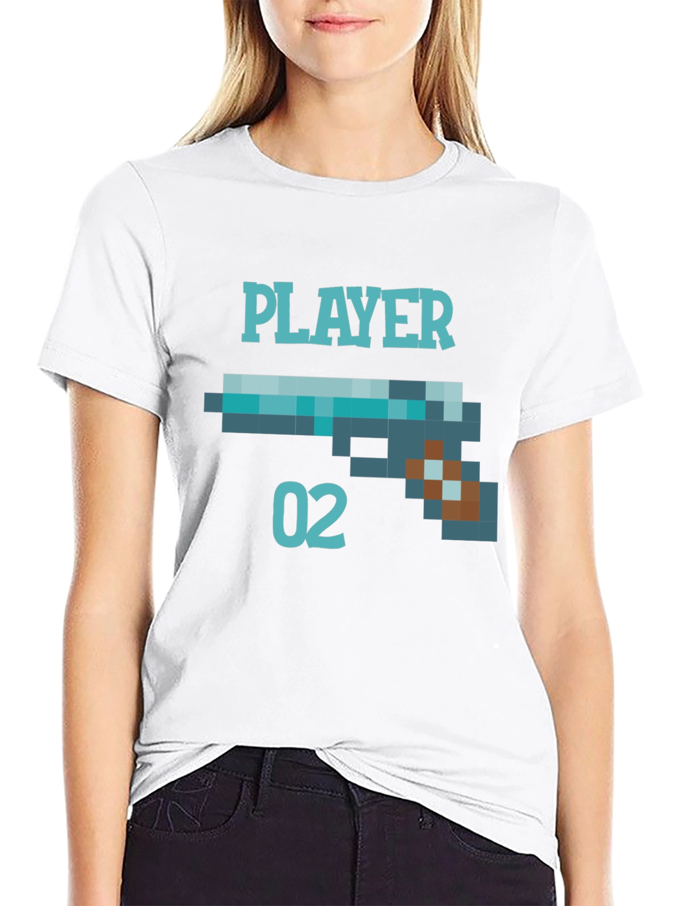 Player 02 Pixel Art Graphic Tee - Black