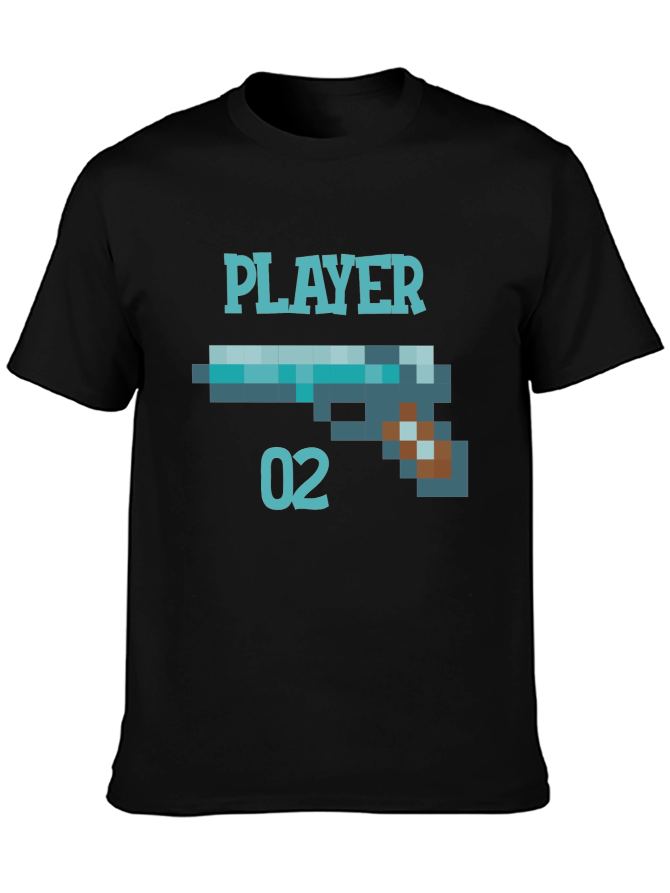 Player 02 Pixel Art Graphic Tee - Black