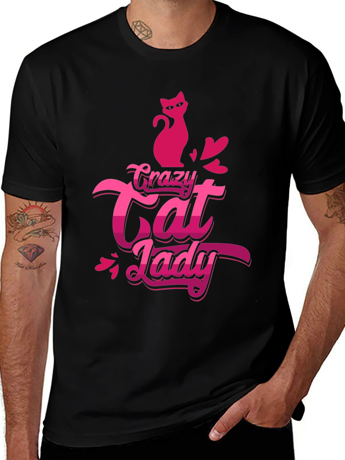 Crazy Cat Lady Black T-Shirt