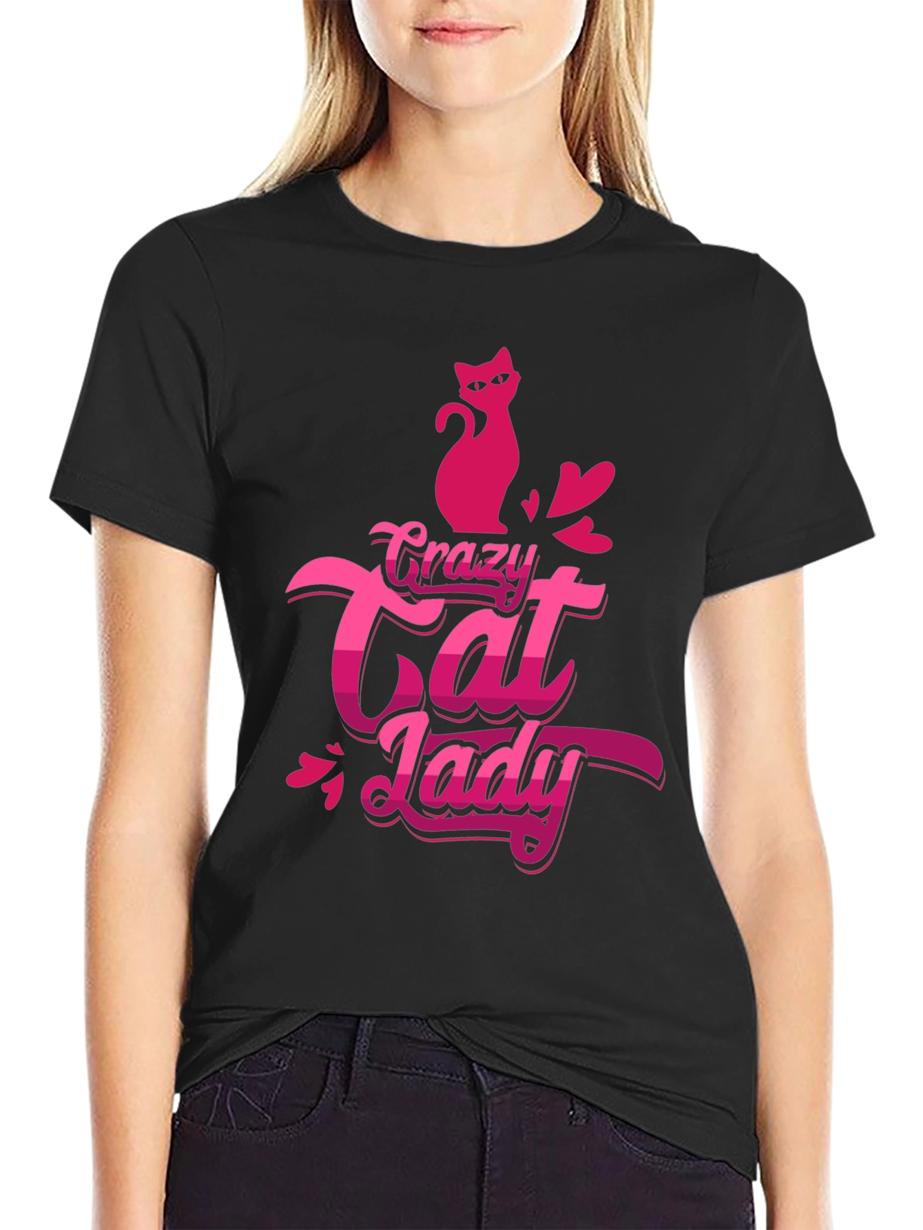 Crazy Cat Lady Black T-Shirt