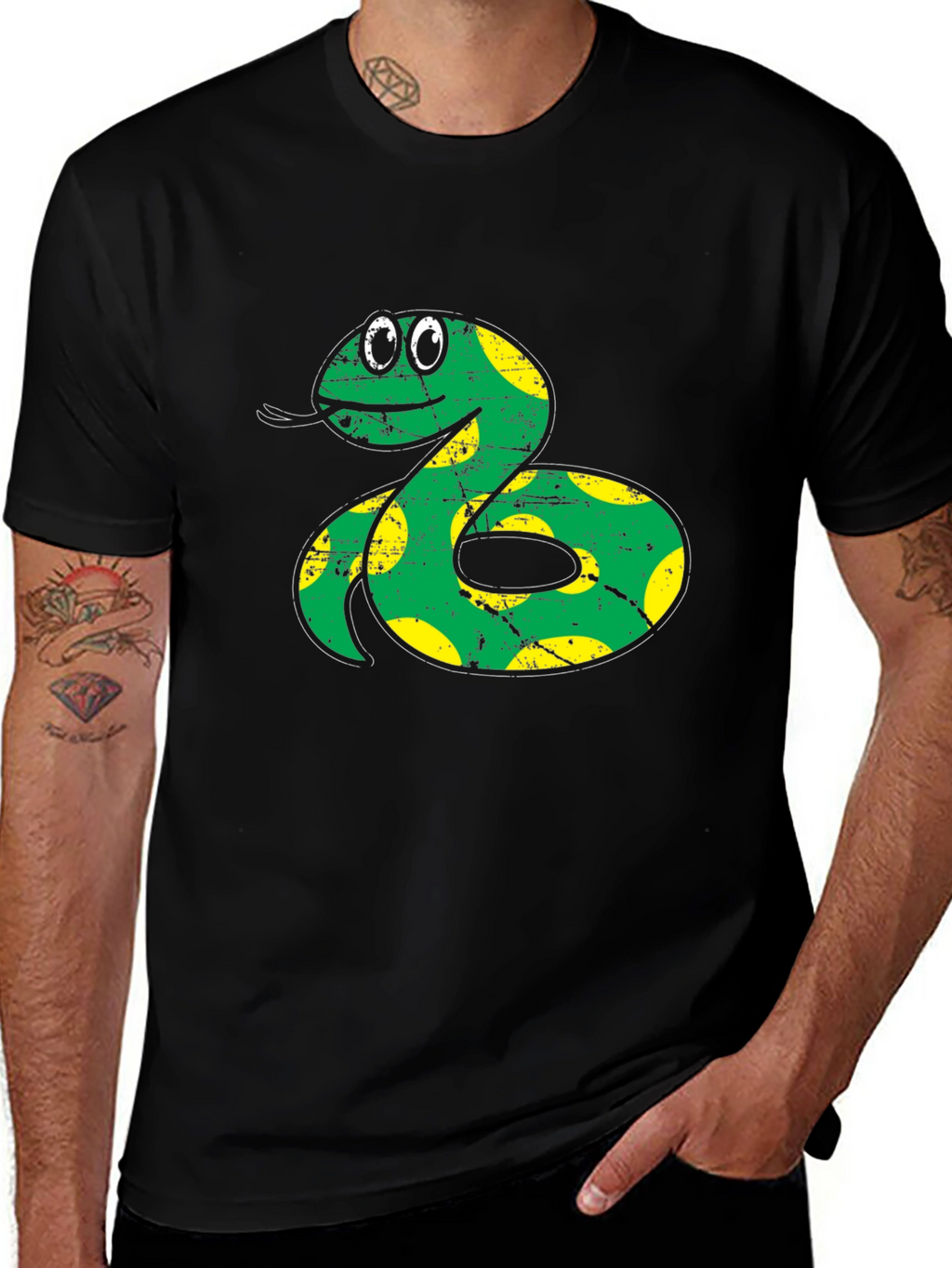Cartoon Snake Graphic Tee - Quirky Fun!