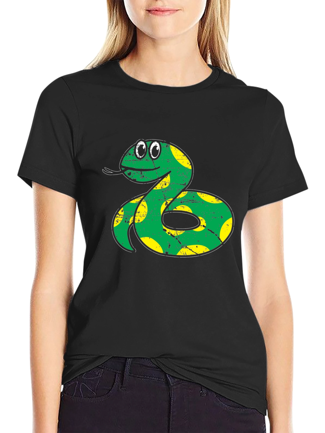 Cartoon Snake Graphic Tee - Quirky Fun!